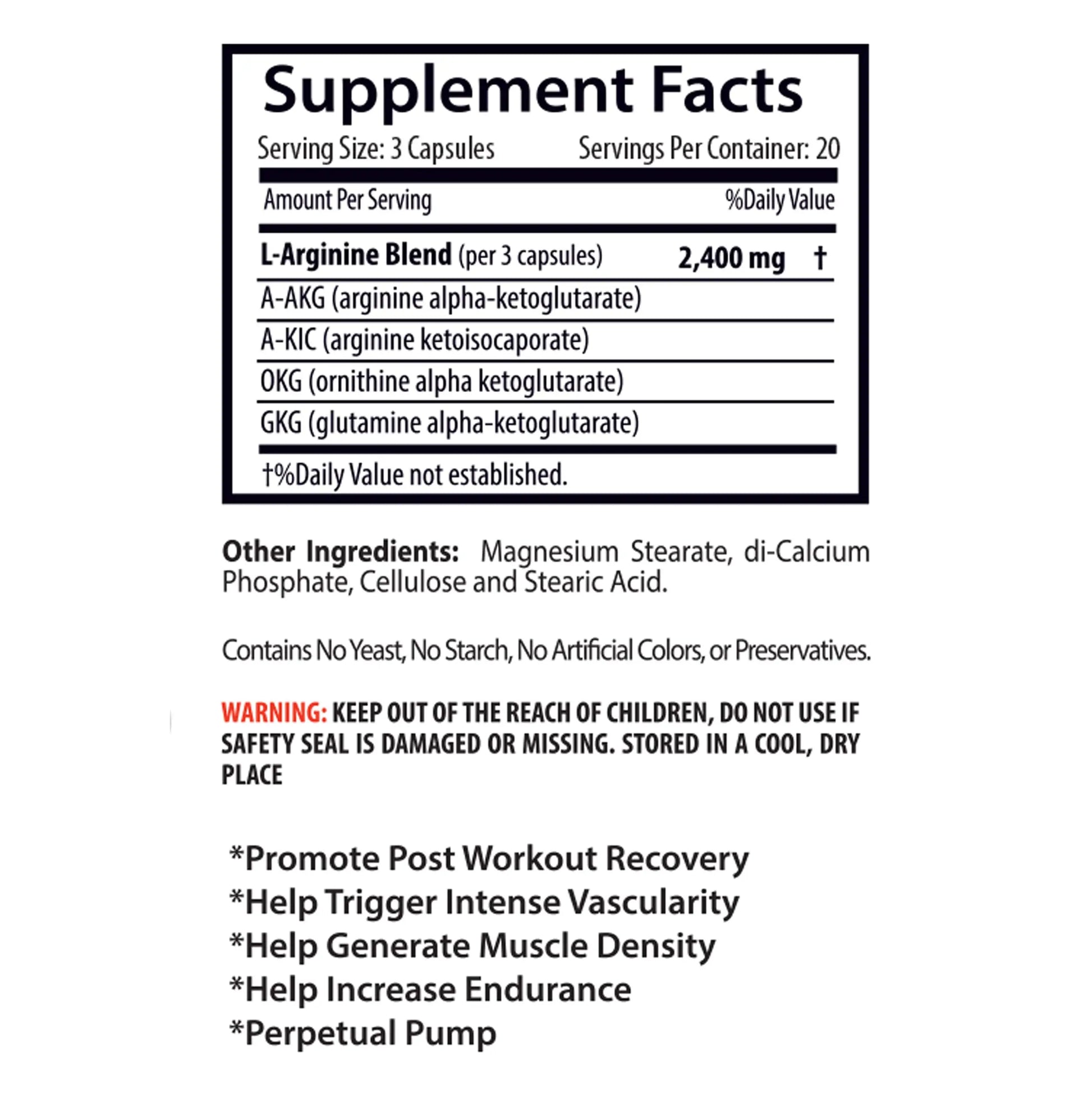 L-arginine Supplement - Nitric Oxide Booster 2400mg - Nitric Oxide Booster - pre Workout Sport Supplements Au supplements