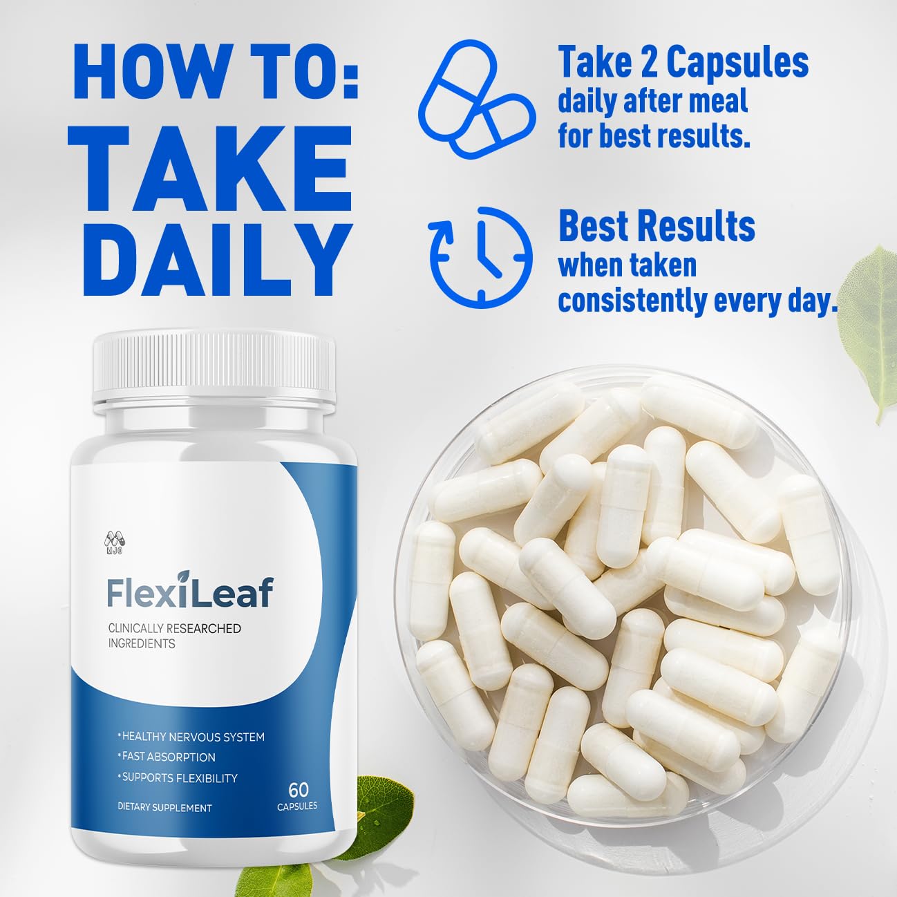 (2 Pack) Flexileaf Capsules, Official Flexileaf Pills with All Natural Ingredients, Advanced Health and Overall Wellness Multivitamin Supplement Maximum Strength Support Formula (120 Capsules) MJO Au supplements