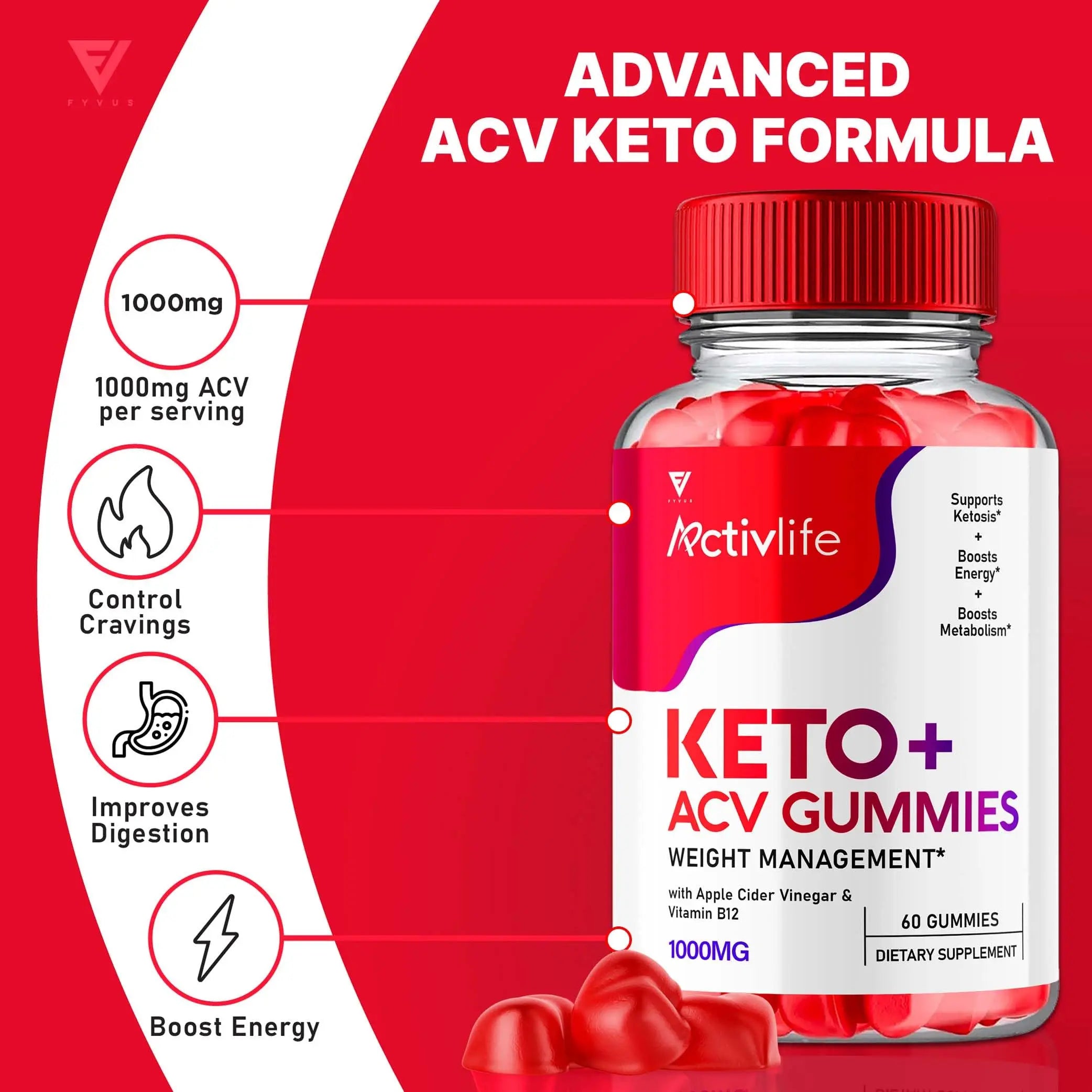 (2 Pack) Activlife Keto ACV Gummies Activelife Keto Advanced, Active Life Keto Fyvus Au supplements