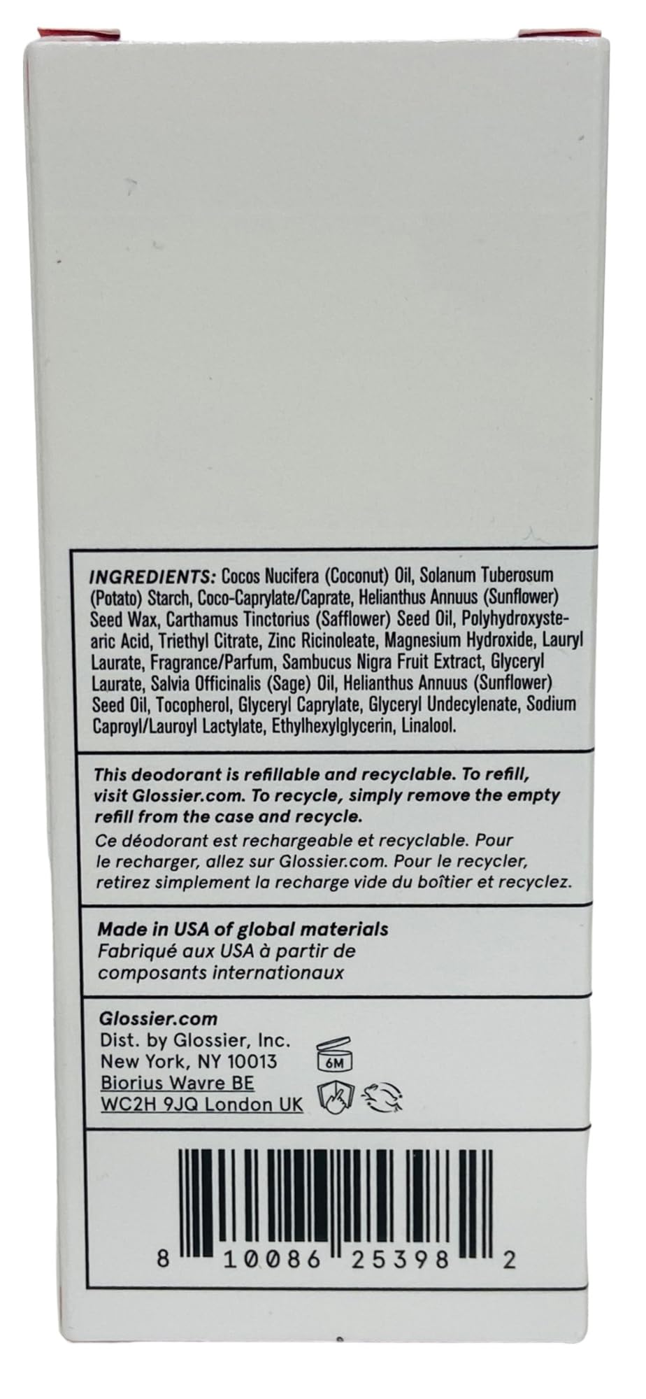 Glossier - Deodorant Refill Stick - Recharge Stick - You 2.2 oz / 65g Glossier Au supplements