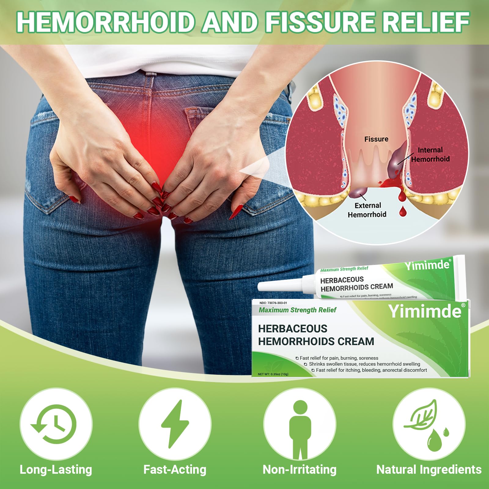Hemorrhoid Treatment Ointment - Tubesmaximum Strength - Fast Relief from Pain, Itching, Burning, Swelling & Fissures | Natural Aloe & Vitamin E | Travel-Friendly10g x 5 Pieces Tubes - (1.76 Oz) yimimde Au supplements