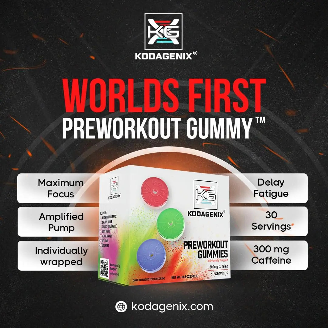 Kodagenix Pre Workout Gummies for Men and Women with Caffeine, L-Citrulline and Beta Kodagenix Au supplements