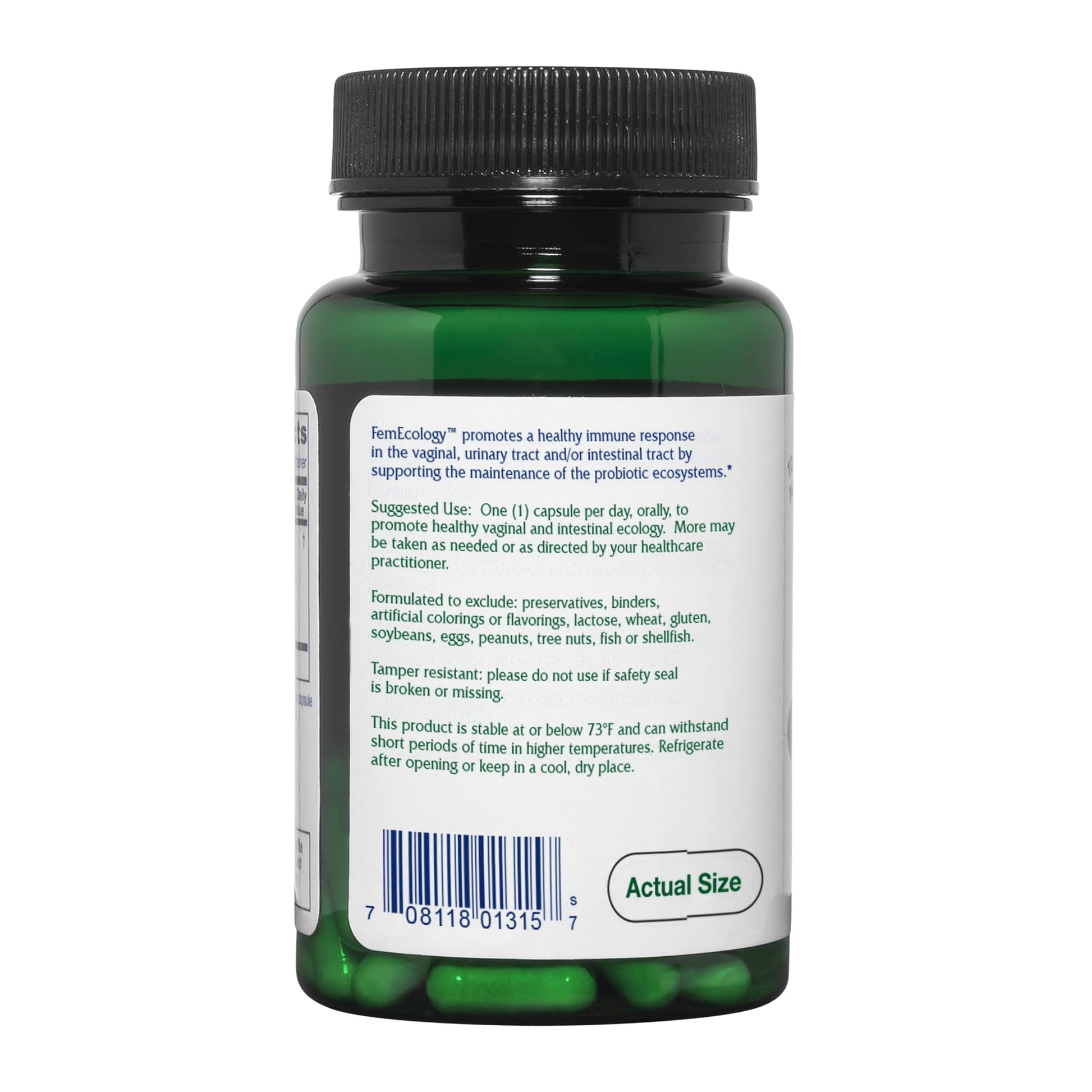 Vitanica FemEcology, Vaginal and Intestinal Probiotic Support, Vegetarian, 30 Capsules Vitanica Au supplements