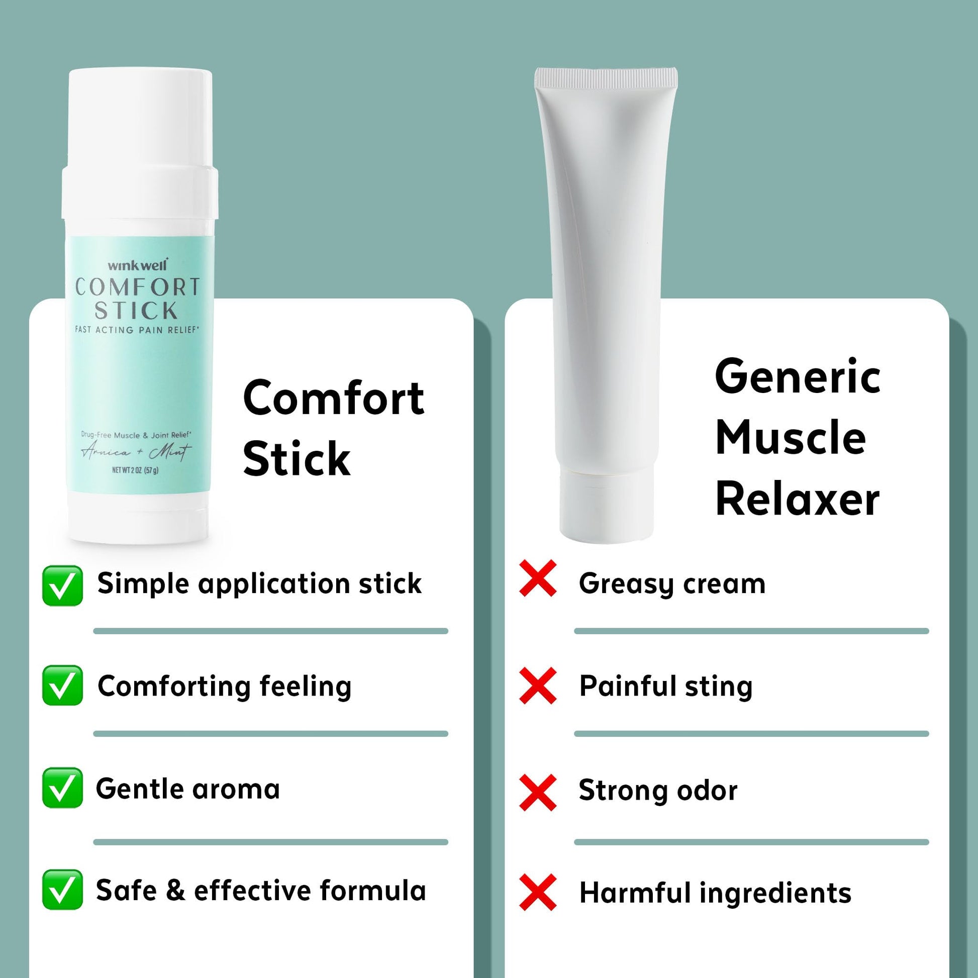 Wink Well Comfort Stick | Extra Strength Natural Muscle Relief | No-Mess roll on Stick | Joint Relief Wink Naturals Au supplements