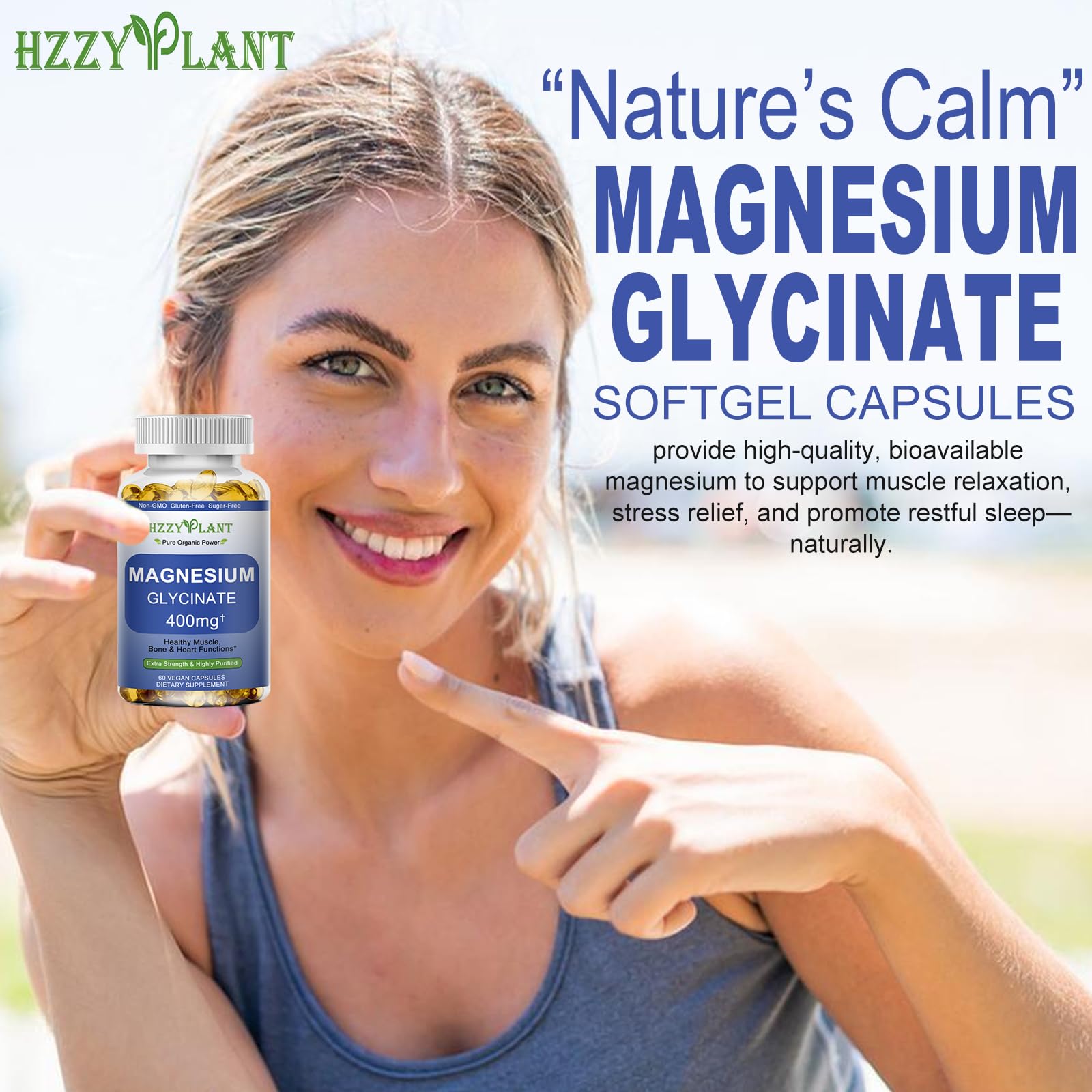 Magnesium Glycinate Softgels, High Absorption Magnesium Glycinate 400mg Supplement for Muscle, Heart, Sleep & Bone Support, Bisglycinate Softgel Capsules Supplement, Vegan, Non-GMO, 2 Month Supply HZZYPLANT Au supplements