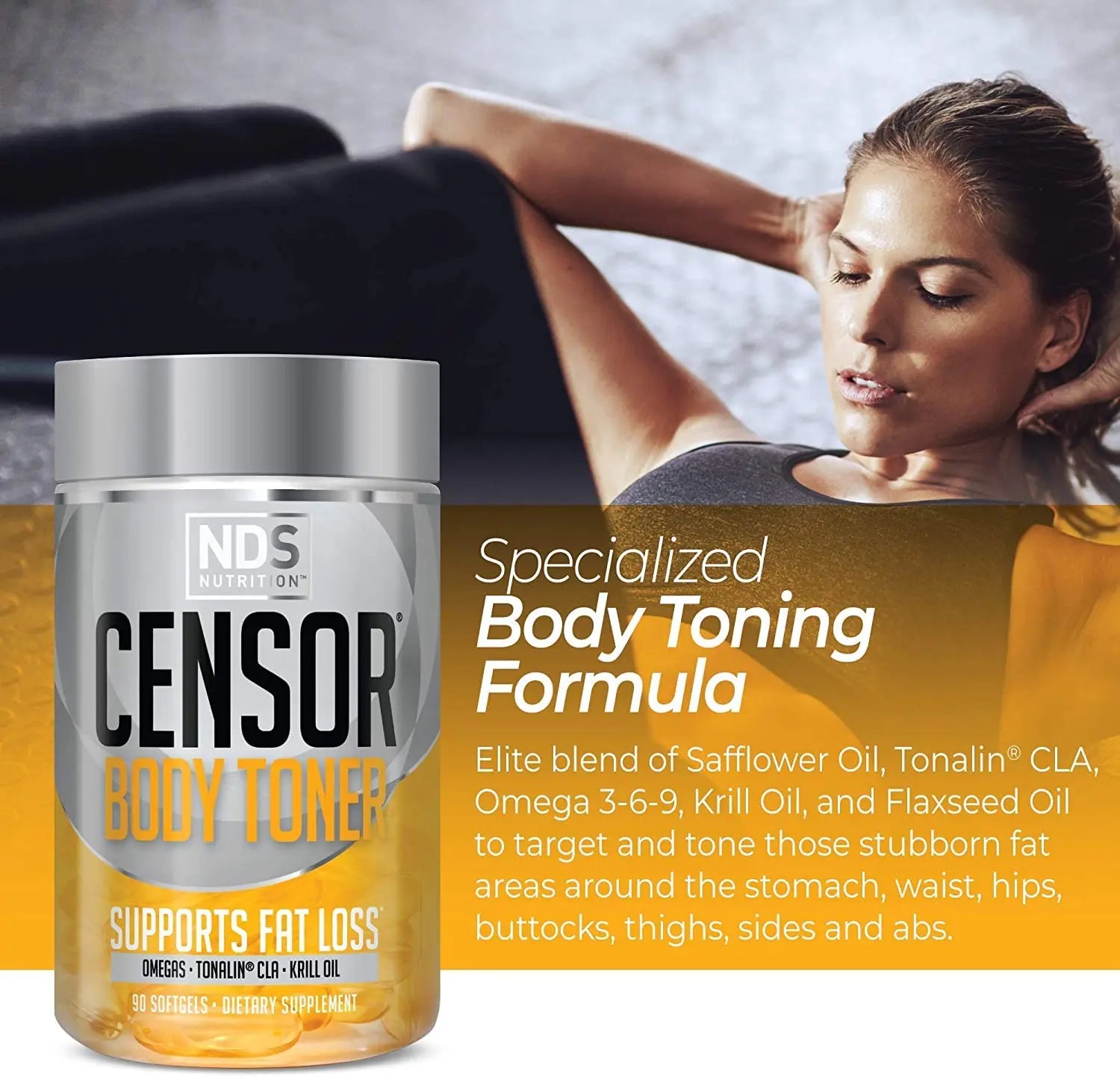 Censor NDS Nutrition Fat Loss and Body Toner with CLA, Fish Oil, Safflower and Omega 3-6-9 Blend Censor Au supplements