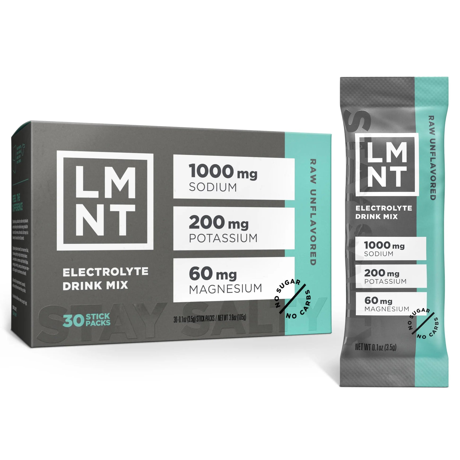 LMNT Zero Sugar Electrolytes - Raw Unflavored Salt | Drink Mix | 30-Count Drink LMNT Au supplements