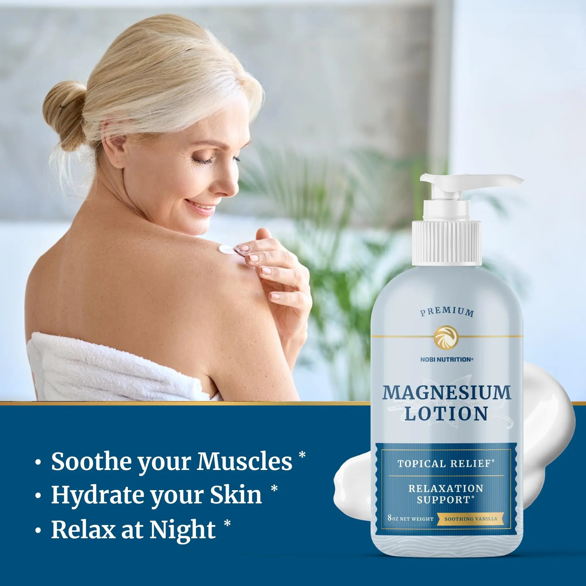 Magnesium Lotion | Relieves Muscle Cramps & Soreness | Relaxation & Calming Support Nobi Nutrition Au supplements