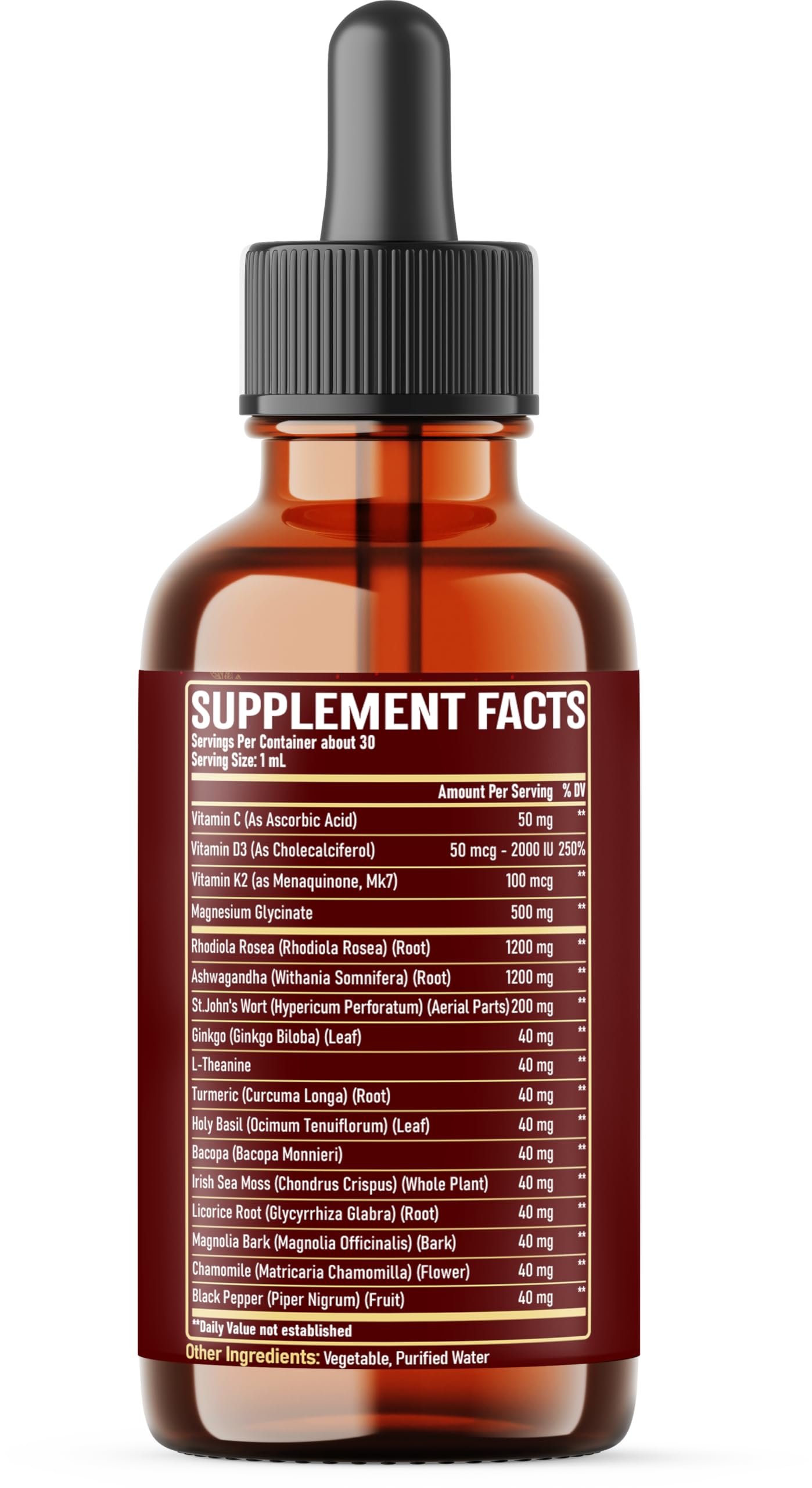 NUQIIT 17in1 Rhodiola Rosea Liquid Drops Tincture w/Ashwagandha Magnesium, L-Theanine. Ultra Rhodiola Cortisol Supplement, Rhodiola Root for Mood, Energy - 1 FL Oz - 60 Day Supply NUQIIT Au supplements