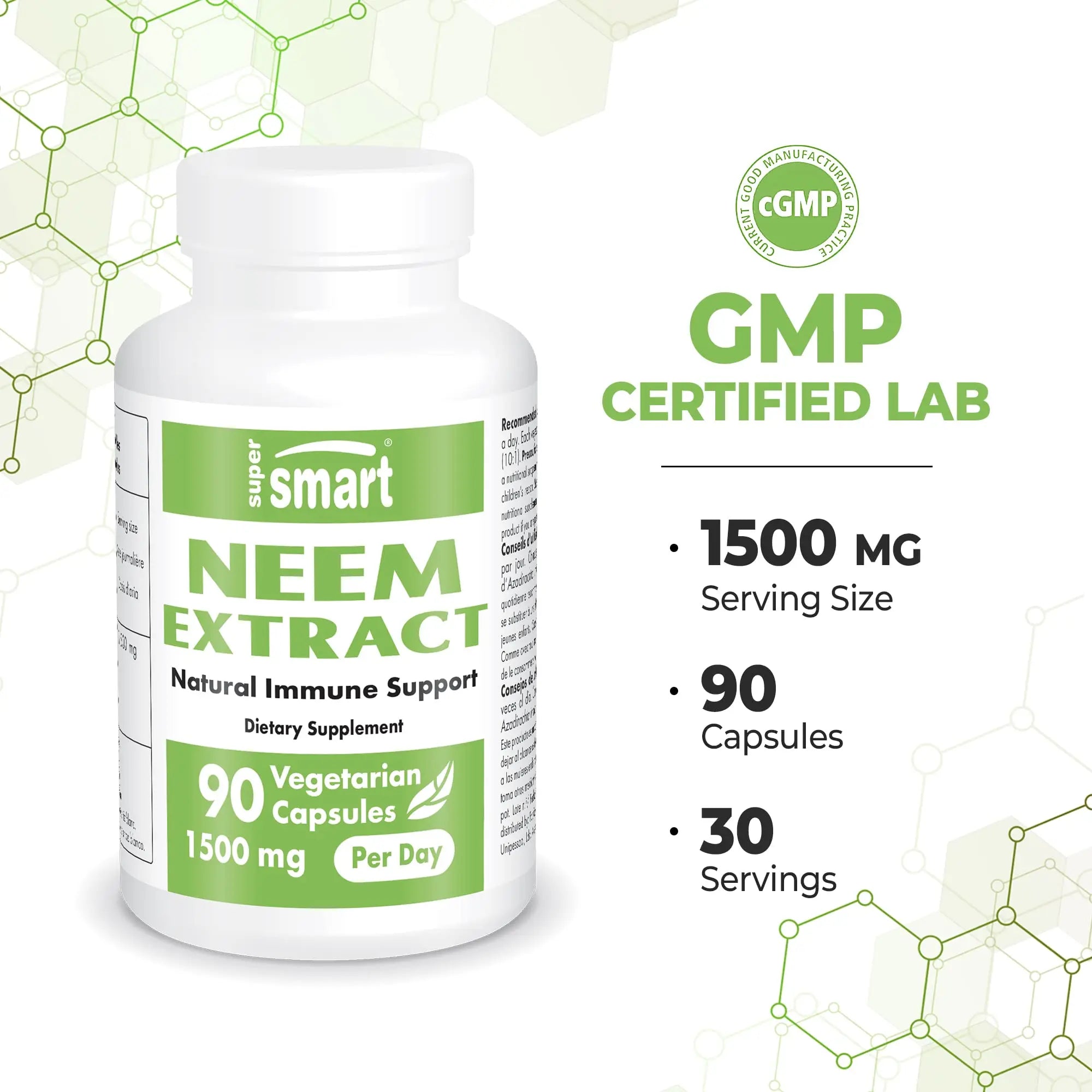 Supersmart - Neem Supplement 1500 mg per Day (Azadirachta Indica Leaf Oil Extract) Supersmart Au supplements