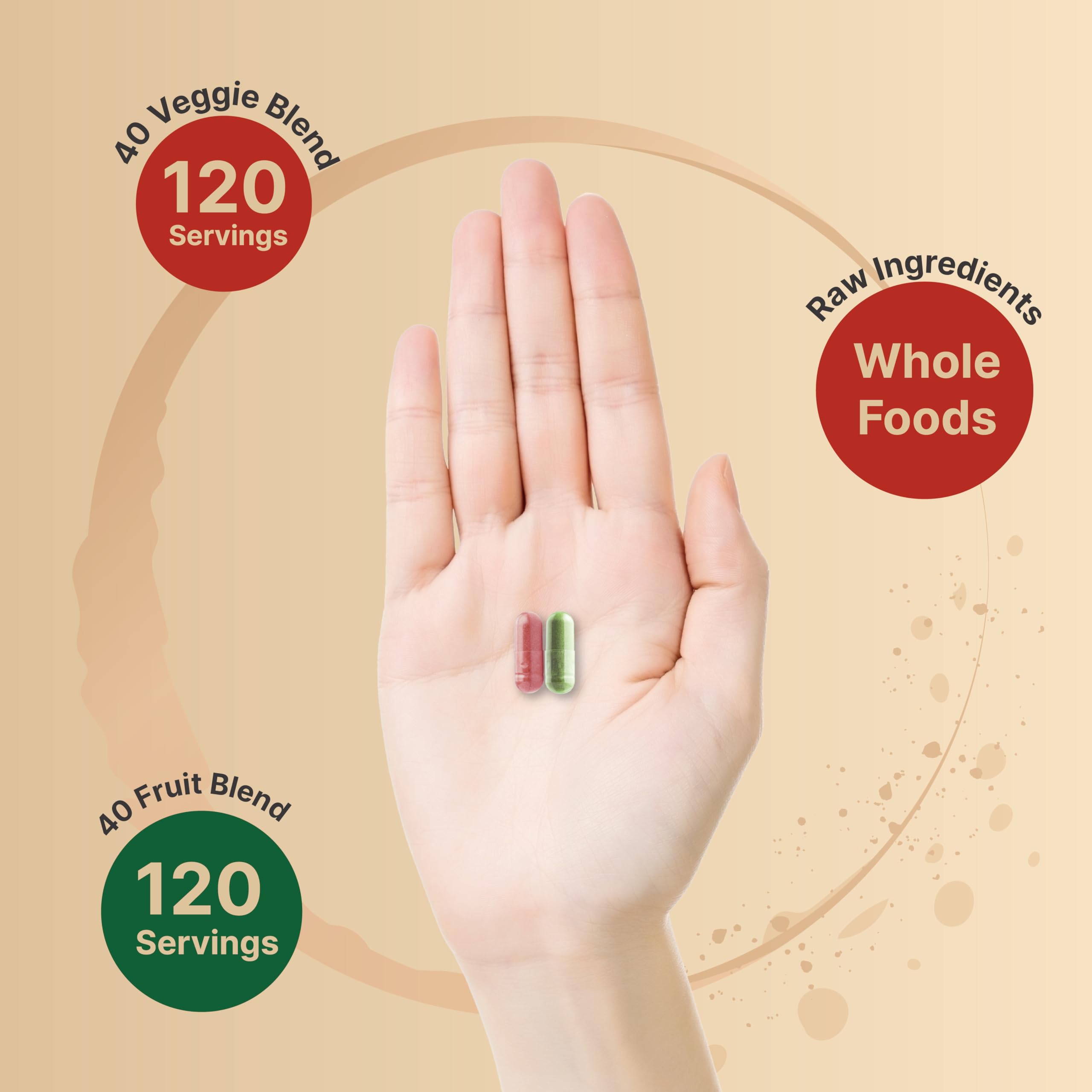 Fruit and Veggies Supplement – 480 Total Vegetarian Capsules | Balance of Natural 40 Whole Fruits & Veggies Blend | Fresh Superfood Formula with Vitamins and Minerals – Non-GMO NatureBell Au supplements