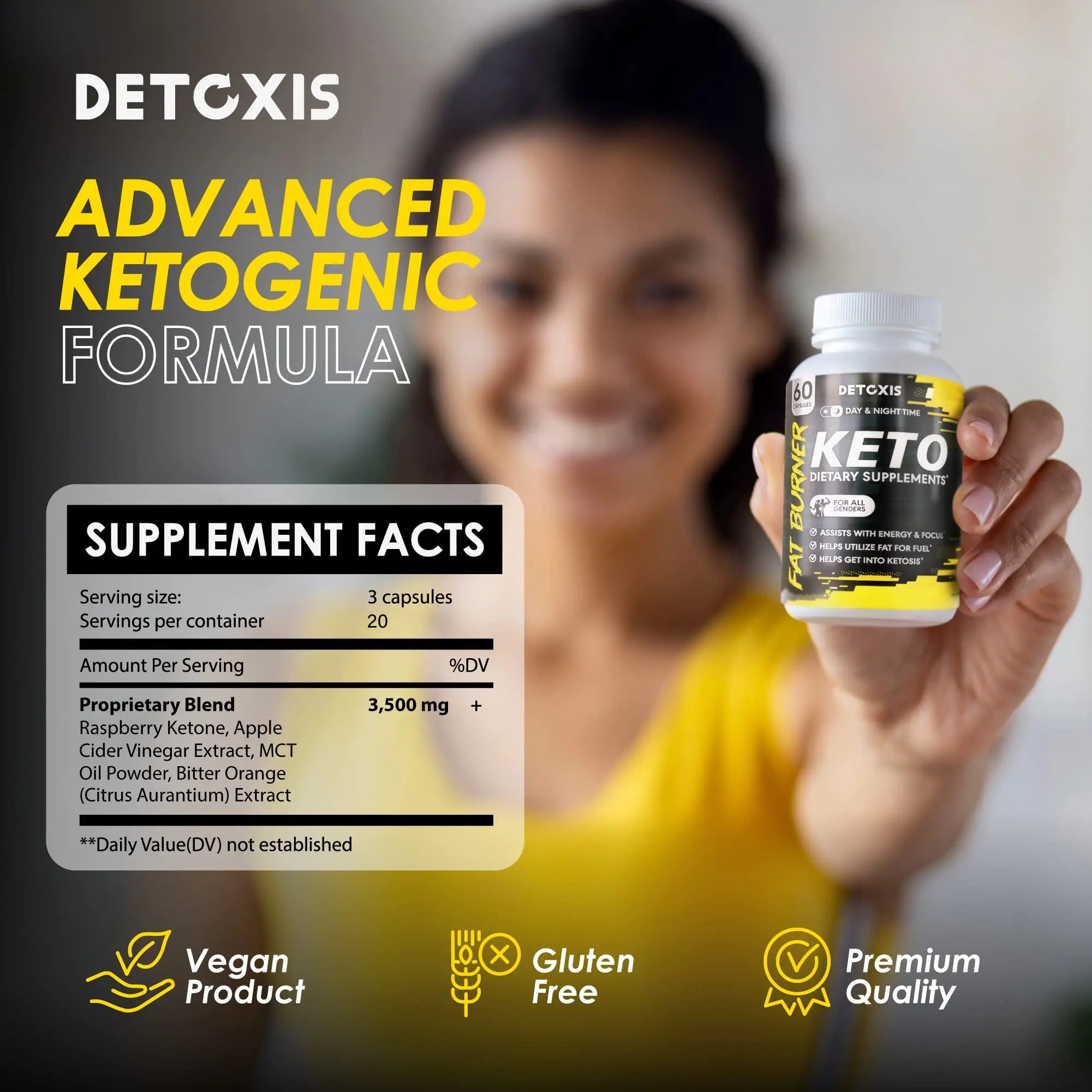 Keto Pills - 60 Ketogenic Diet Support Capsules - Keto Weight Management - Increase Detoxis Au supplements