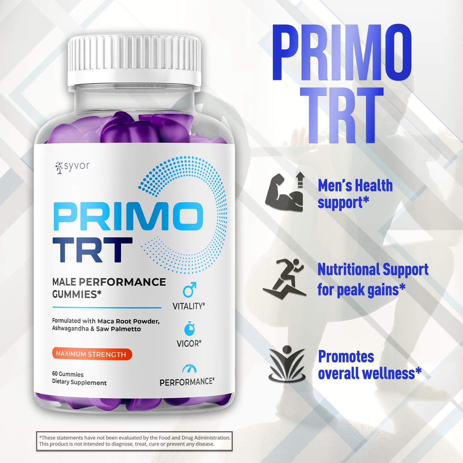 (2 Pack) Primo TRT Gummies for Men, Official Primo TRT Male Performance Gummys with Maximum Strength Ingredients, Advanced PrimoTRT Male Health Support Supplement with Premium Vitamins (120 Gummies) S.O Labs Au supplements