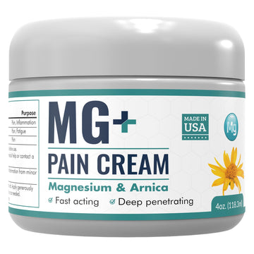 Mars Wellness MG+ Magnesium Cream Pain Relief - Extra Strength Magnesium and Arnica Cream - 4 OZ Tub - Neuropathy, Muscle Pain, and Leg Cramps Relief - 1 Pack MARS WELLNESS Au supplements