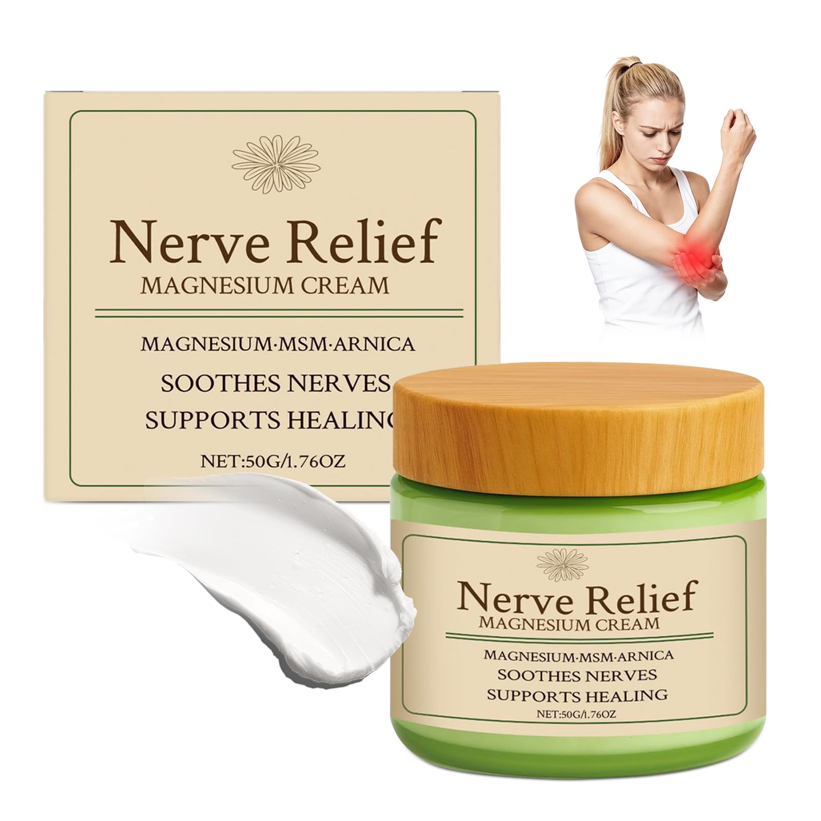 Vincofoo Nerve Relief Magnesium Cream with MSM & Arnica, Soothes Nerves & Daily Soothing Support Vincofoo Au supplements