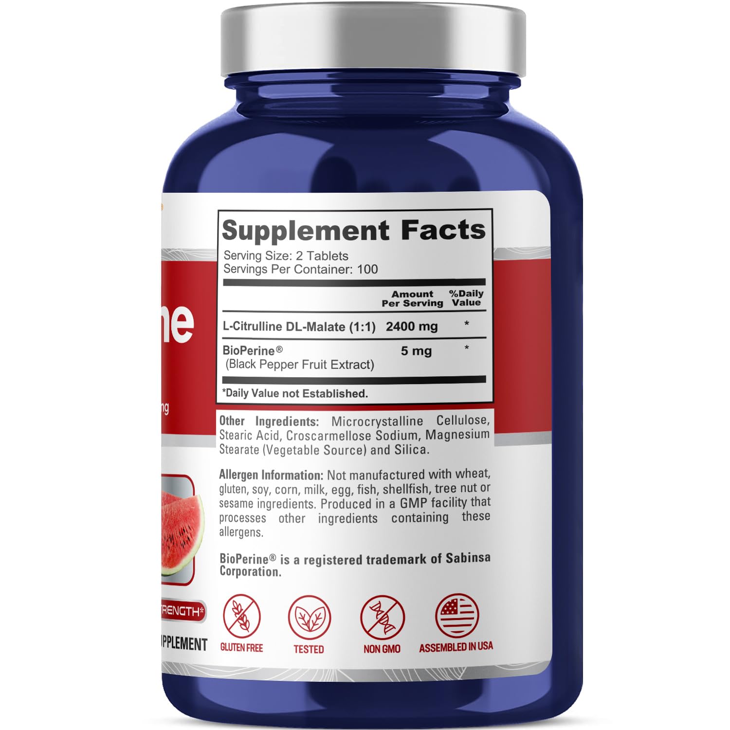 NusaPure L-Citrulline 2,400mg 200 Vegetarian Tablets (Non-GMO, Gluten Free) NusaPure Au supplements