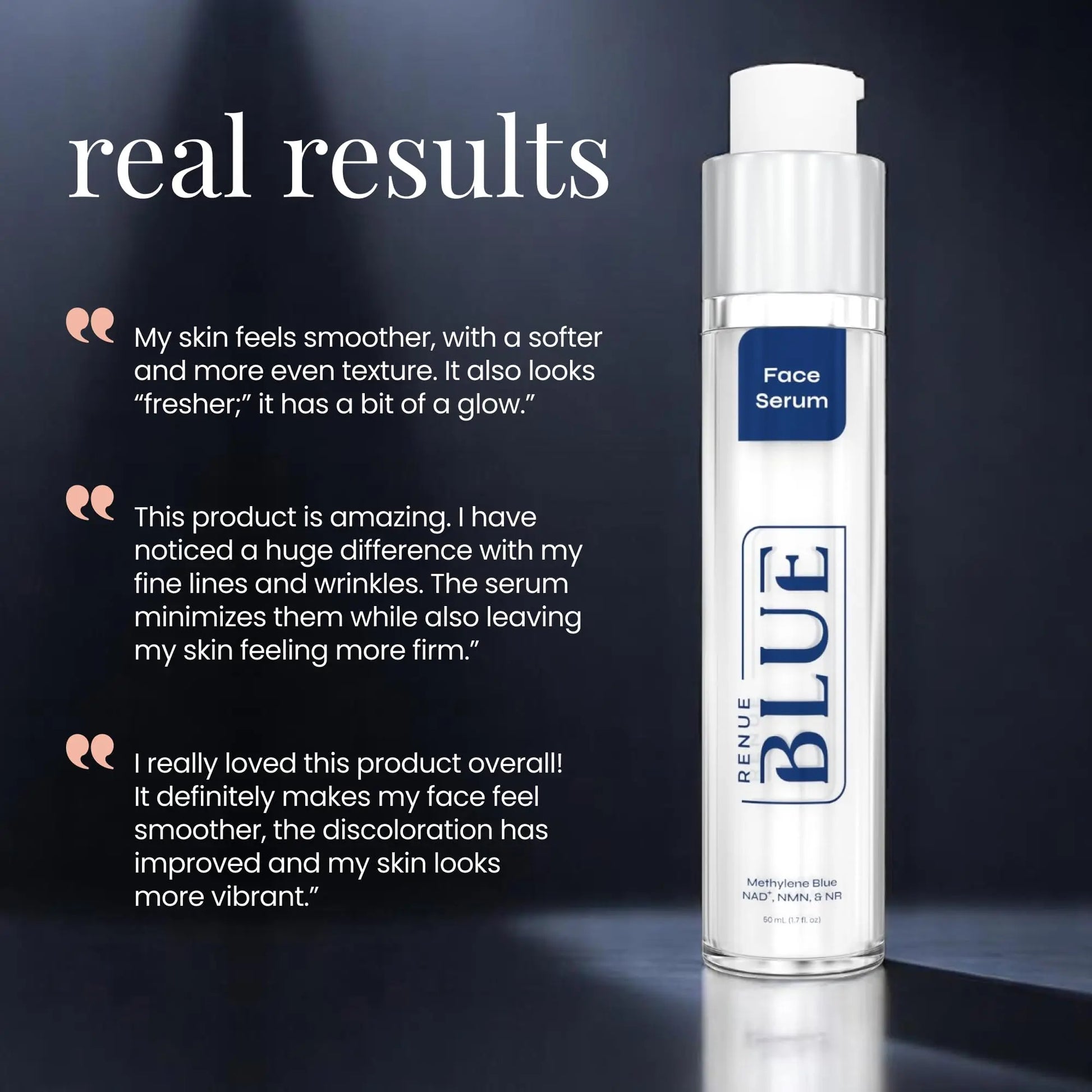 Renue Blue Methylene Blue Face Serum - Liposomal NAD+ Complex and Nutrients for Skin Rejuvenation, Deep Hydration, and Anti-Aging Support Renue By Science Au supplements