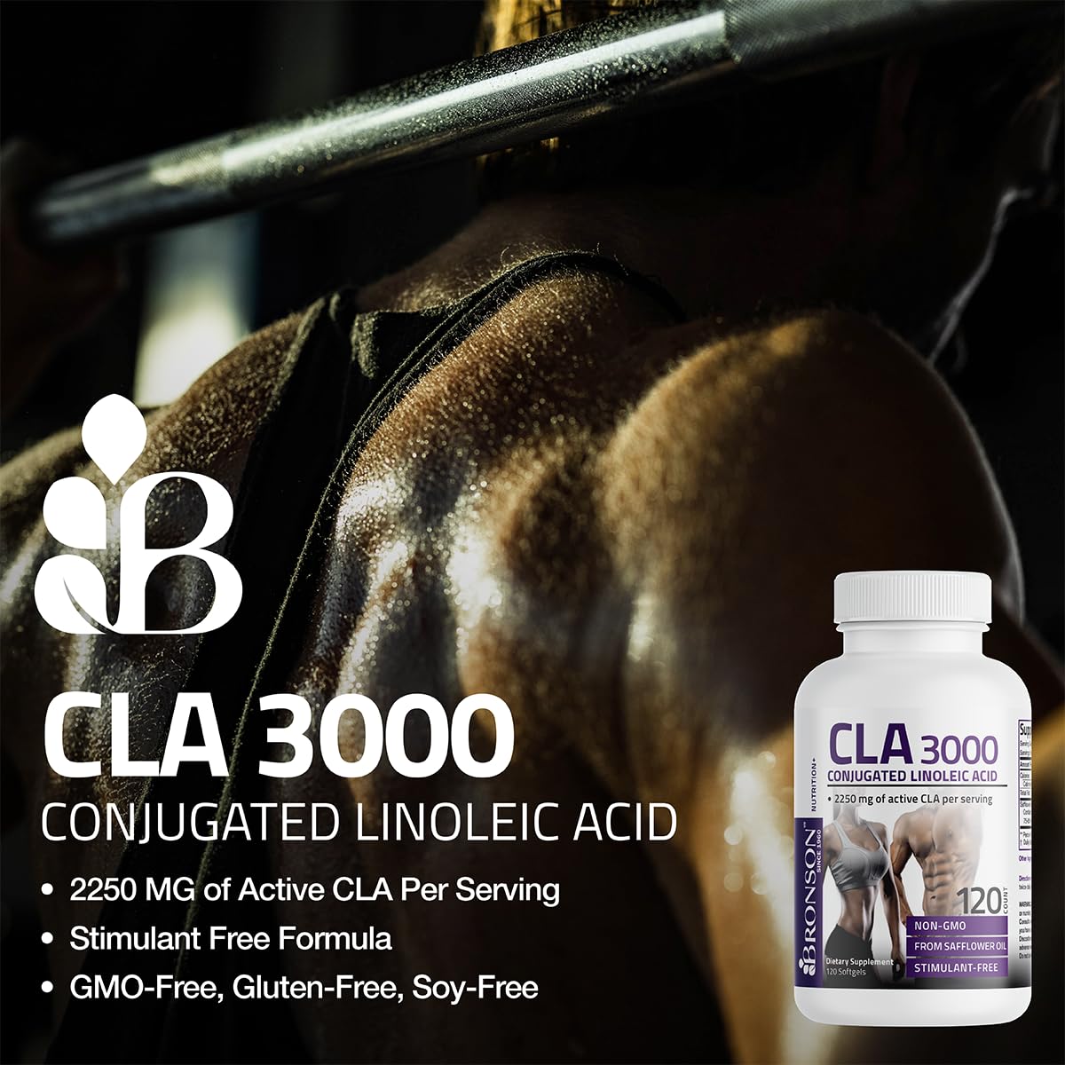 Bronson CLA 3000 Extra High Potency Supports Healthy Weight Management Lean Muscle Mass Non-Stimulating Bronson Au supplements