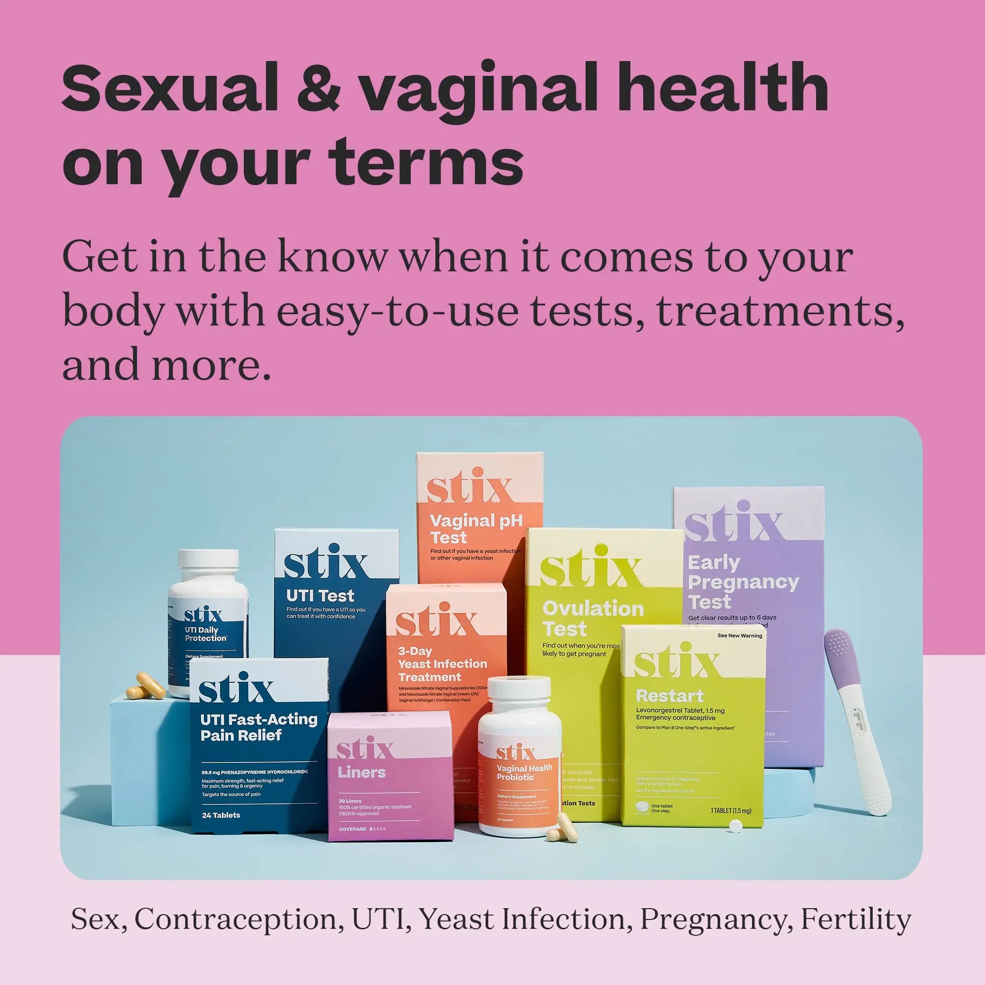 Stix Vaginal Health Probiotic & 3-Day Yeast Infection Treatment - Maintain pH Balance, Vaginal Microbiome Get Stix Au supplements