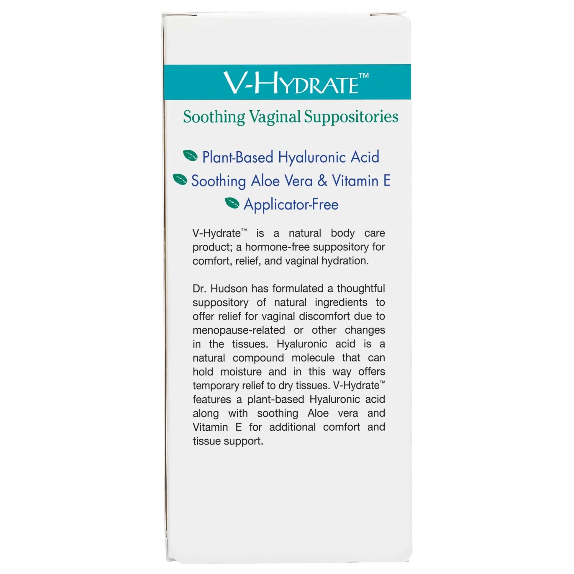 Vitanica V-Hydrate, Hyaluronic Acid Vaginal Suppositories for Comfort and Vaginal Hydration with Aloe Vera and Vitamin E, Hormone-Free & Drug-Free, Vegan, 2 Month Supply, 24 Count Vitanica Au supplements