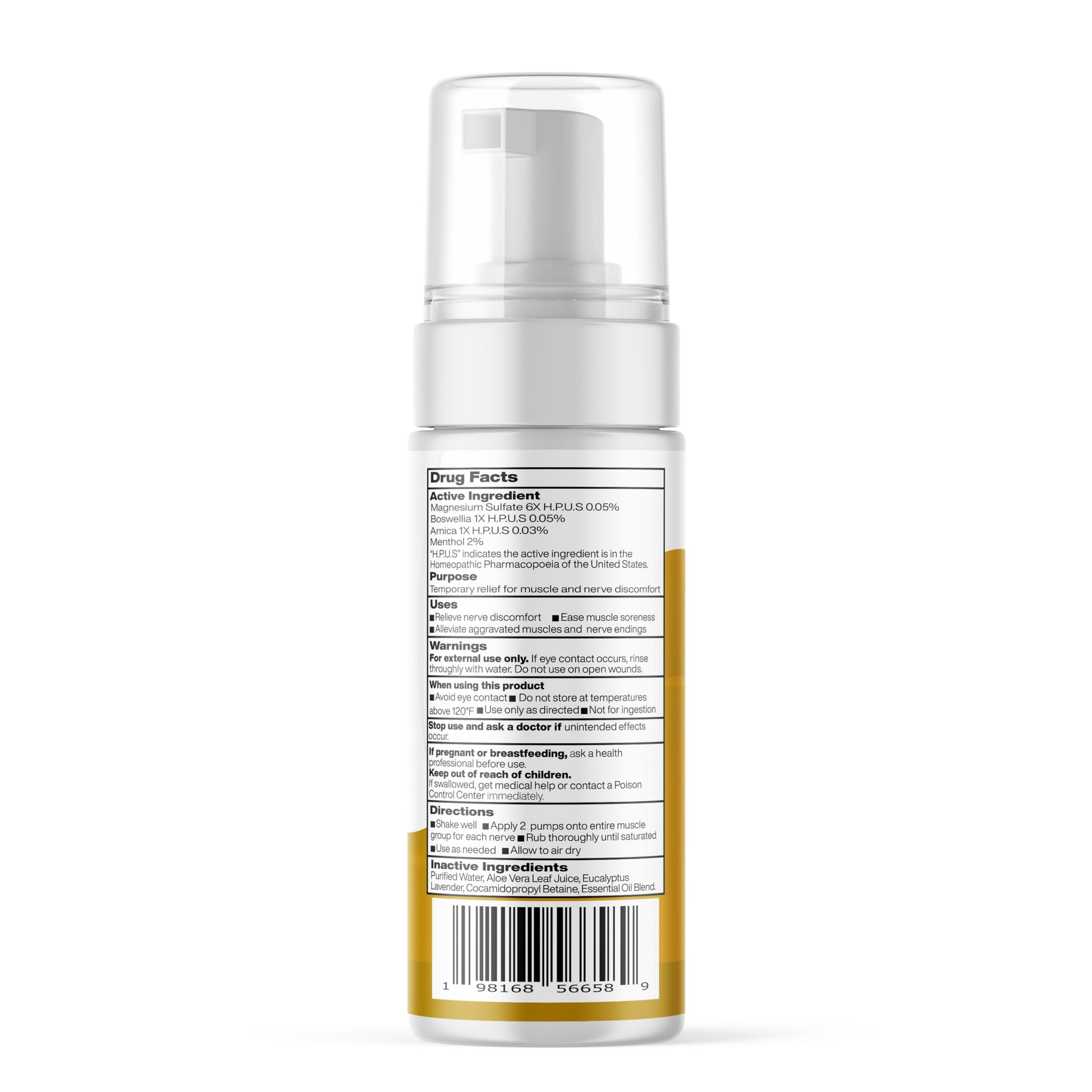 Seagenix Nerve Relief Muscle Foam - Nerve Spray Magnesium - Arnica - Boswellia - Menthol Formula - Nerve and Muscle Relief – Fast-Acting with Magnesium Sulfate - 150 ml - 1 Count Seagenix Au supplements