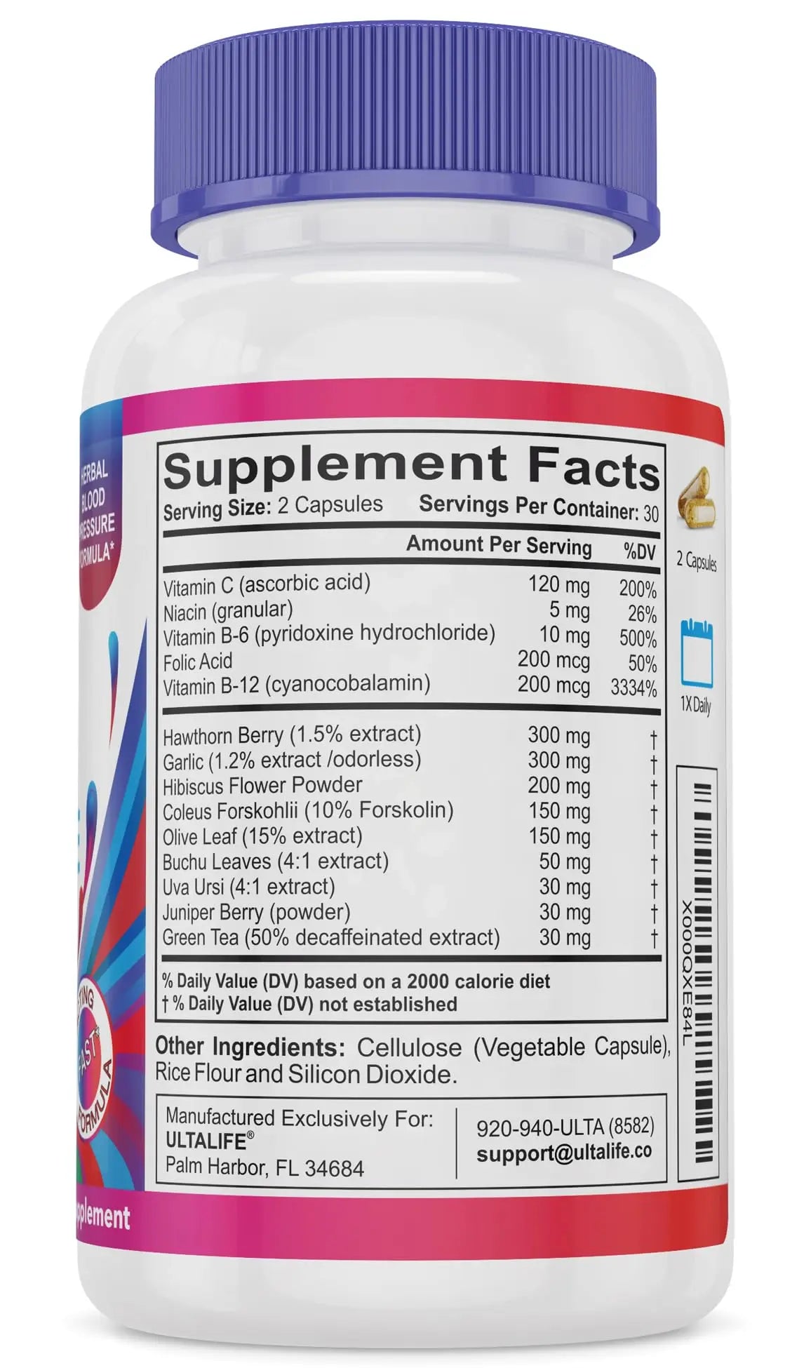 ULTALIFE Blood Pressure Supplements - Advanced Blood Pressure Supplement Complex ULTALIFE Au supplements