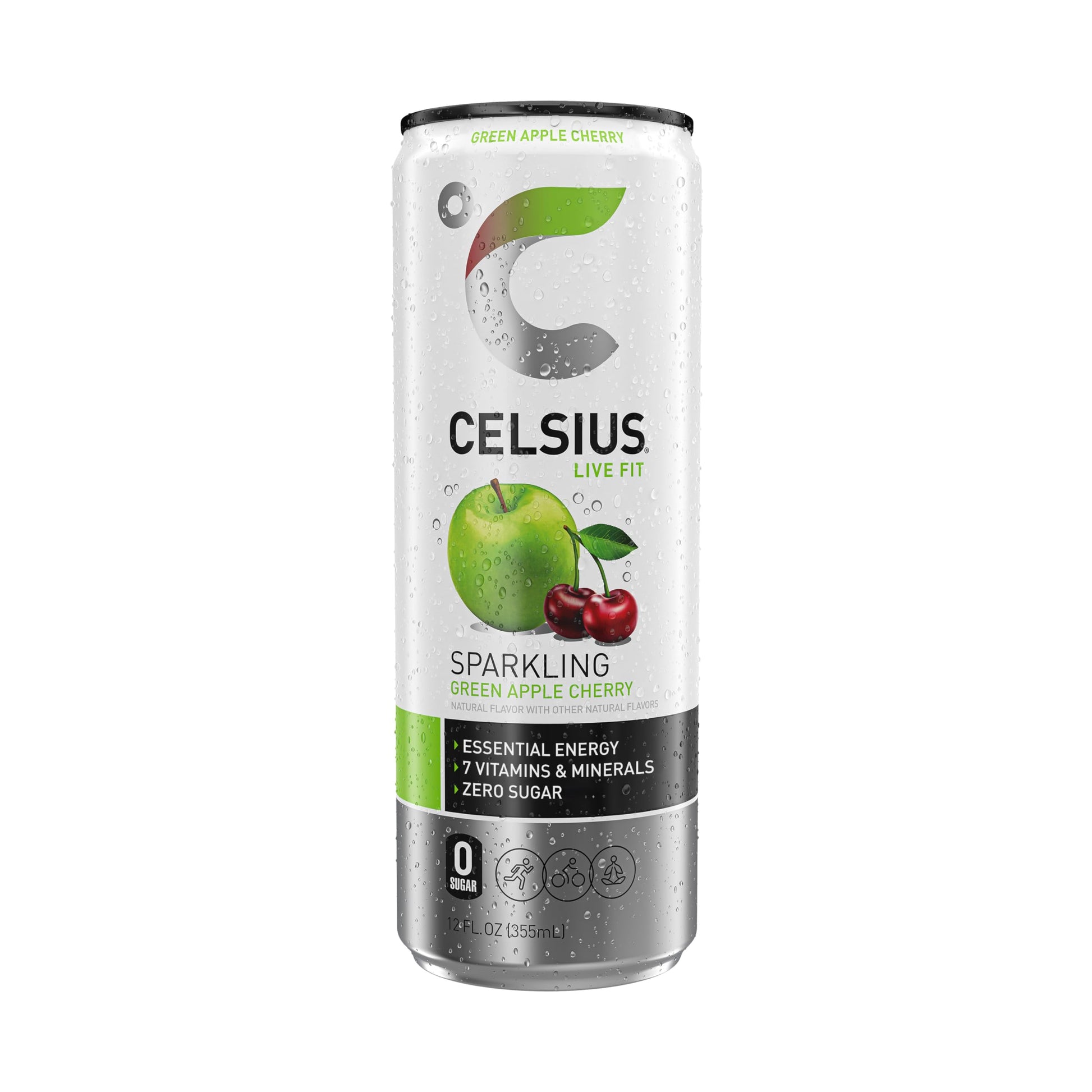 CELSIUS Sparkling Green Apple Cherry, Functional Essential Energy Drink, 12 Fl Oz CELSIUS Au supplements