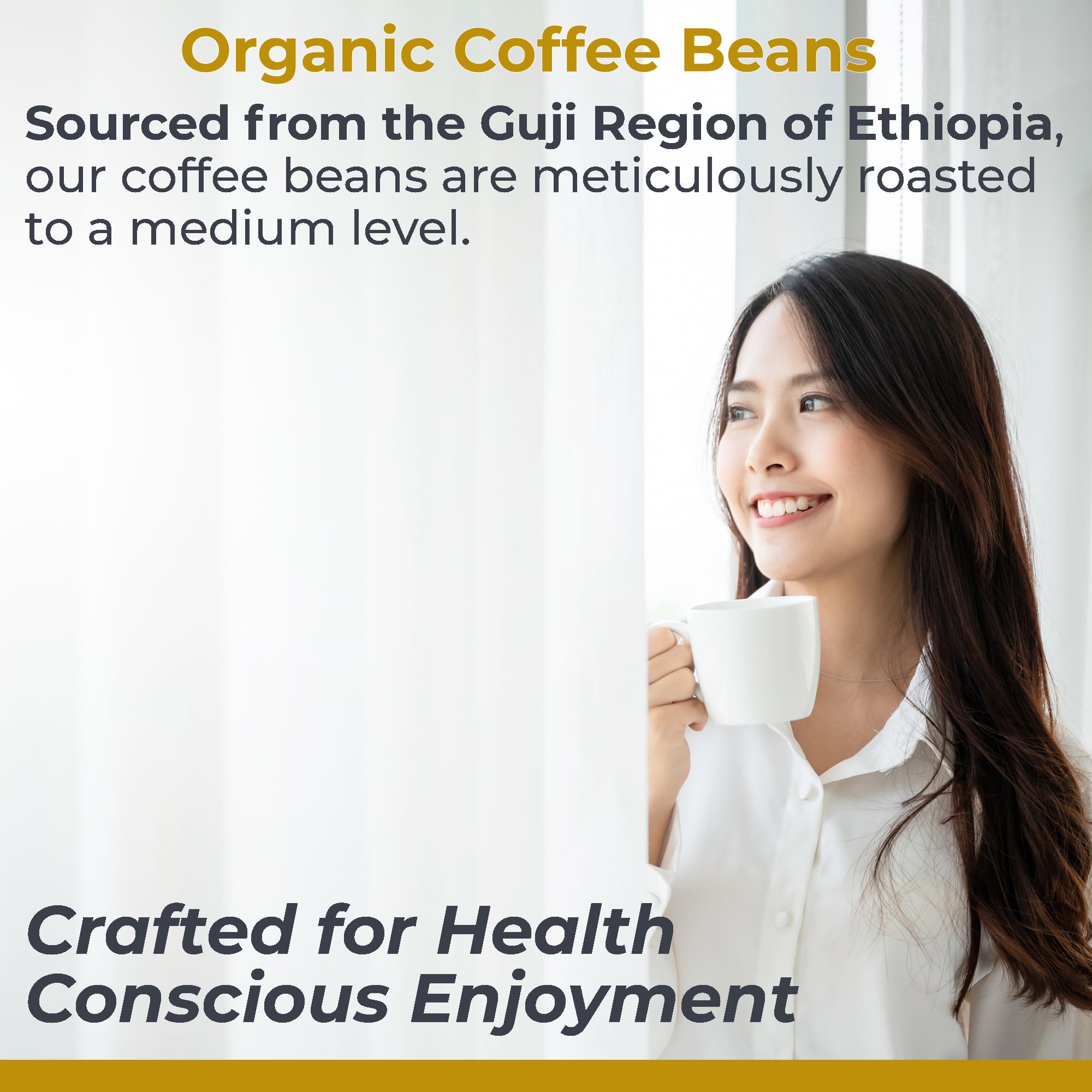 Premier Research Labs Organic Whole Roasted Coffee Beans - Medium Roast, From Guji Region of Ethiopia, Crafted for Optimal Health Benefits, Sweet & Fruity, Well-Balanced, Gluten Free - 1 Pound Premier Research Labs Au supplements