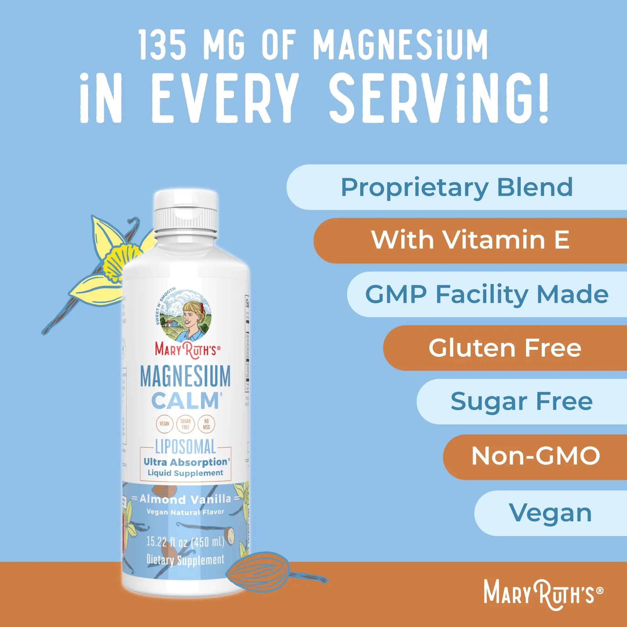 MaryRuth Organics Magnesium Liposomal| Magnesium Supplement | Magnesium Bisglycinate | Muscle & Bone Support | Mood Support Vitamin | Vegan | Non-GMO | Gluten Free | 15.22 Fl Oz | 30 Servings MARYRUTH'S Au supplements