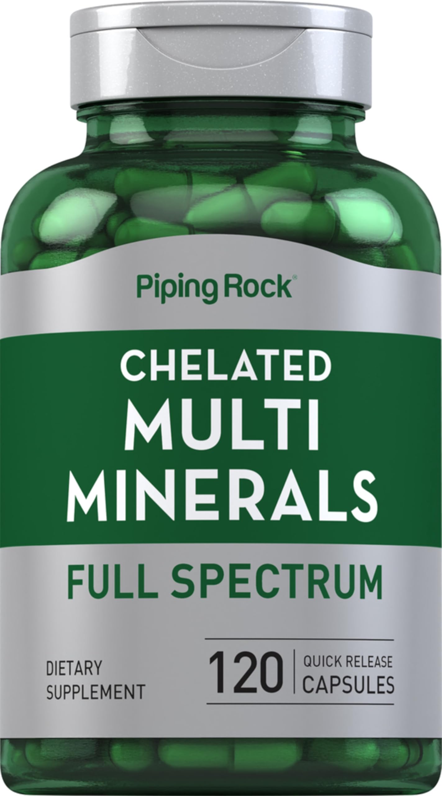 Piping Rock Mega Multi Mineral Chelated Supplement | 120 Capsules | for Men and Women | Iron Free | Non-GMO, Gluten Free Piping Rock Au supplements