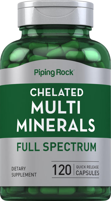 Piping Rock Mega Multi Mineral Chelated Supplement | 120 Capsules | for Men and Women | Iron Free | Non-GMO, Gluten Free Piping Rock Au supplements