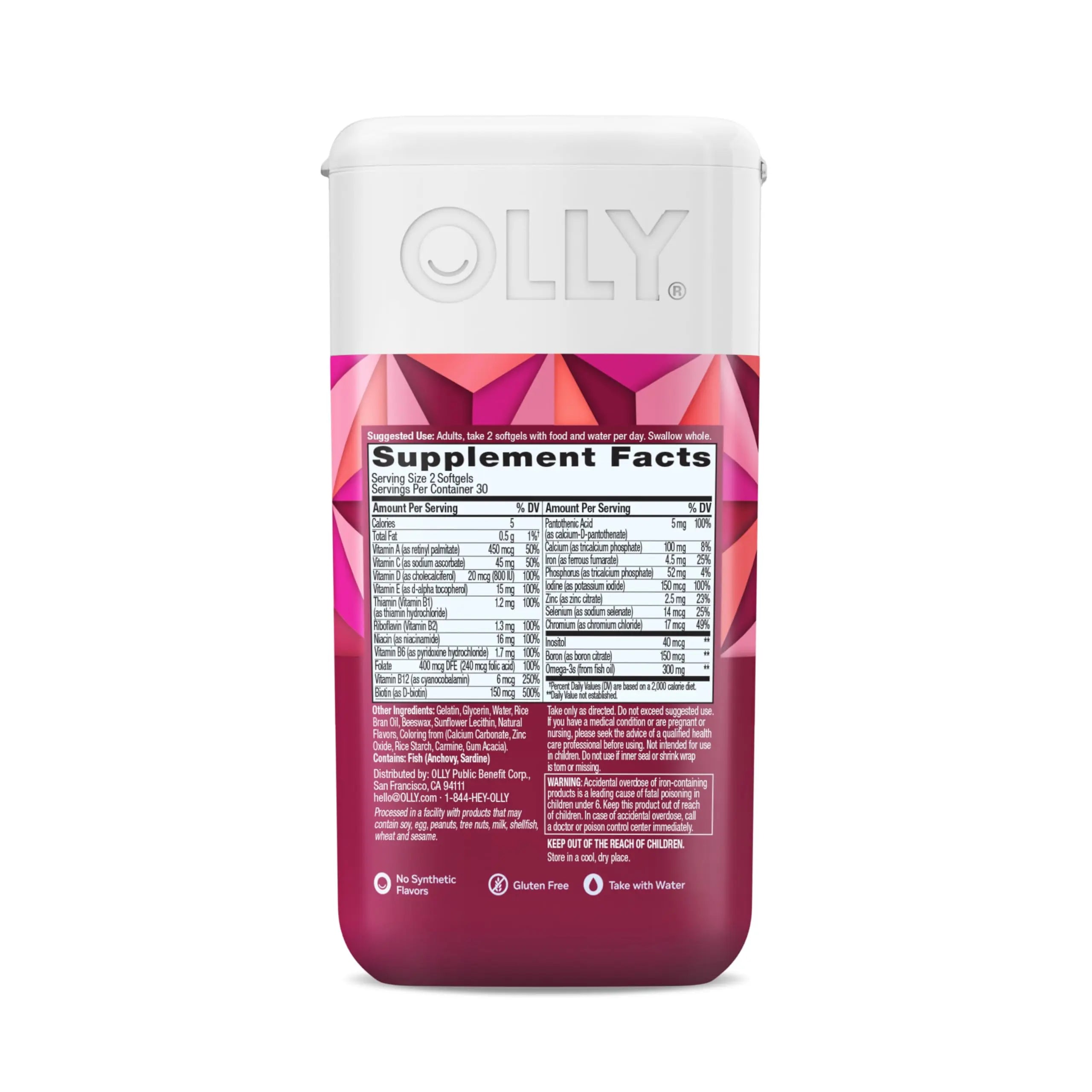 OLLY Ultra Women's Multi Softgels, Overall Health and Immune Support, Omega-3s, Iron, Vitamins A, D, C, E, B12, Daily Multivitamin, 30 Day Supply - 60 Count OLLY Au supplements