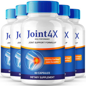 IDEAL PERFORMANCE Joint4X Joint Support Capsules, Official Joint-4X Supplement Pills, All-Natural Formula to Fortify Bones and Bolster Flexibility - Maximum Strength, Joint 4X Pills Reviews (5 Pack) IDEAL PERFORMANCE Au supplements
