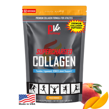 PhysiVantage Supercharged Collagen Peptides Powder - Hydrolyzed Collagen for Joint, Tendon, Ligament, & Skin Health Support - Peach Mango, Keto, Paleo, 16oz | Enhanced with Vitamin C, BCAAs, Grass-Fed PhysiVantage Au supplements