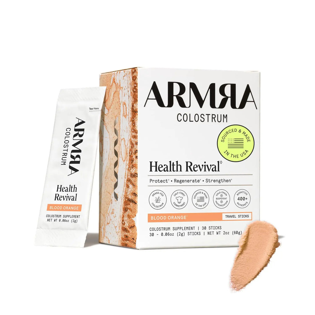 ARMRA Colostrum™ Powder | Blood Orange | Gut Health & Bloating | Skin & Hair | Immunity | Keto, Gluten & Fat-Free | 30 Servings ARMRA Au supplements