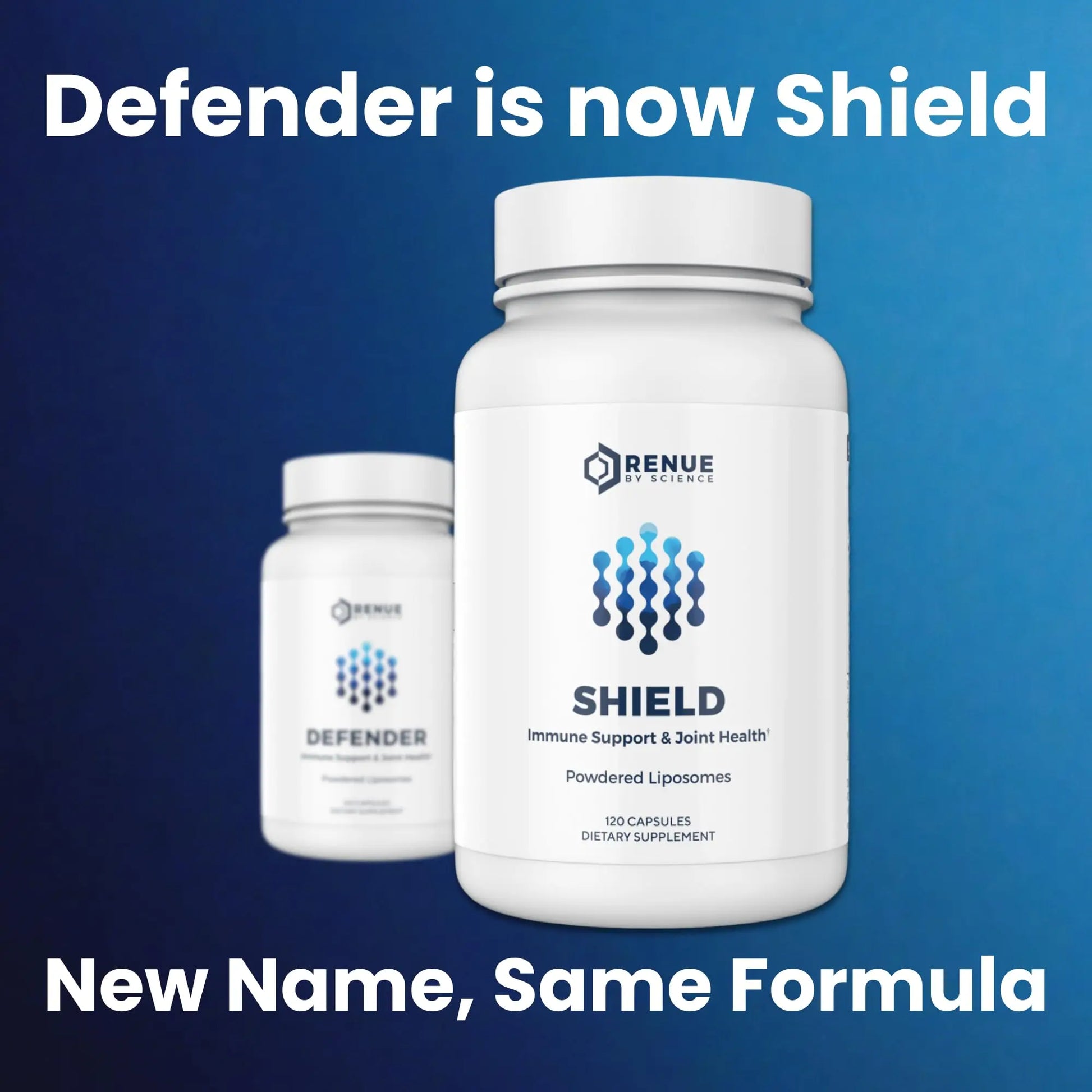 Renue By Science Shield | Liposomal Vitamin C CaAKG P.E.A Hyaluronic Acid Supplement | 120 Capsules with Vitamin C (500mg) CA AKG (150mg) Palmitoylethanolamide (75mg) HLA (75mg) | Made in The USA Renue By Science Au supplements