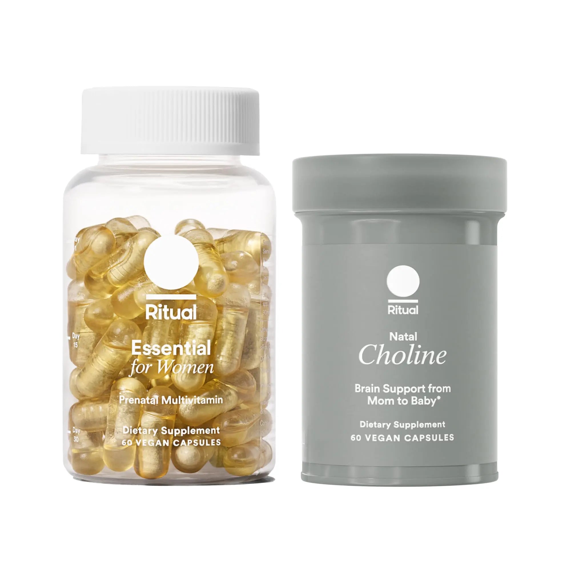Ritual Mom-to-Baby Set with Prenatal Vitamins and Natal Choline Supplements, Supports Pregnancy, Baby's Cognitive Function, Fetal Brain Development, 30 Day Supply Ritual Au supplements