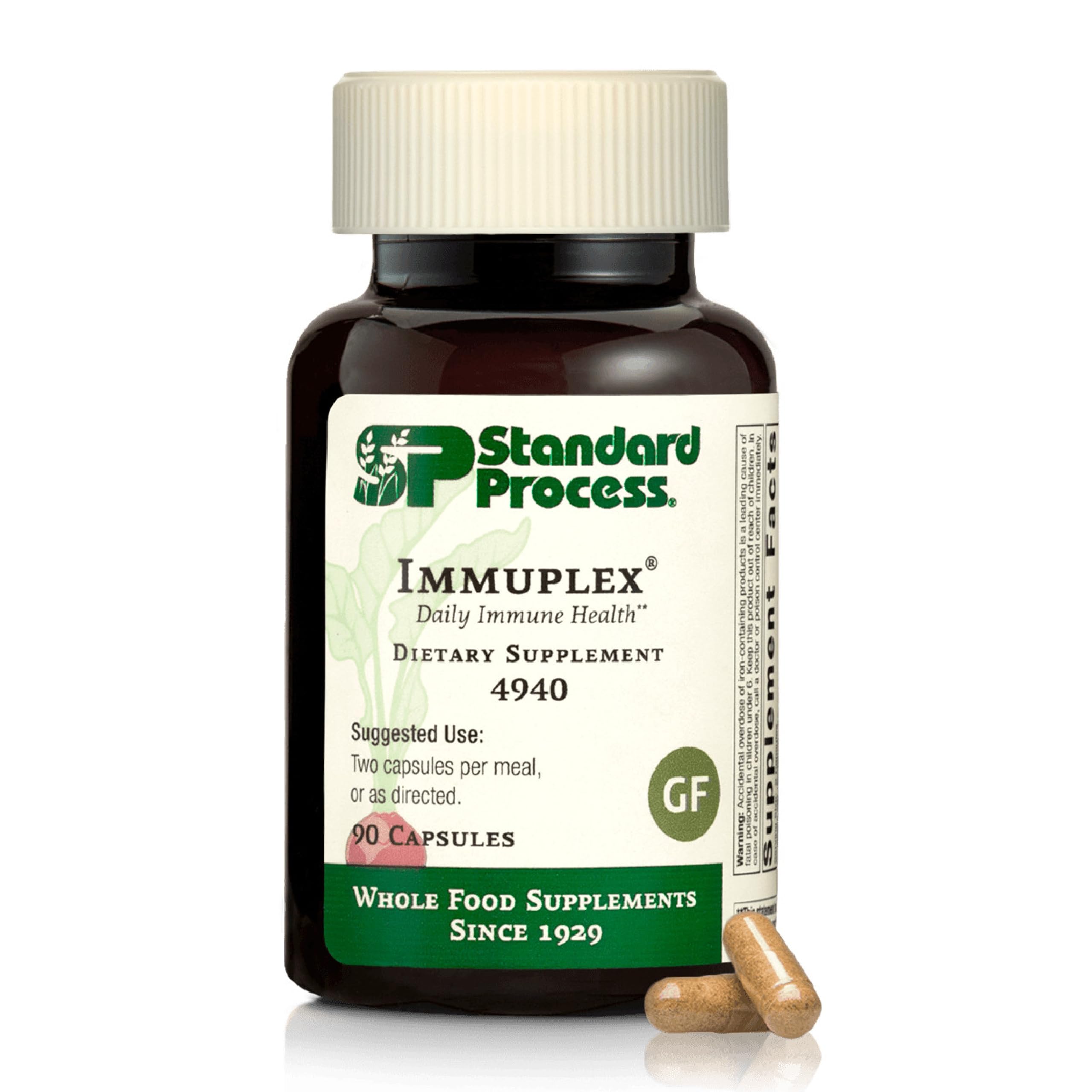 Standard Process Inc. Immuplex - Daily Immune Support Supplement with Folate, Iron, Vitamin C & Vitamin A - Mineral Supplement with Antioxidant Ingredients - 90 Capsules Standard Process Inc. Au supplements