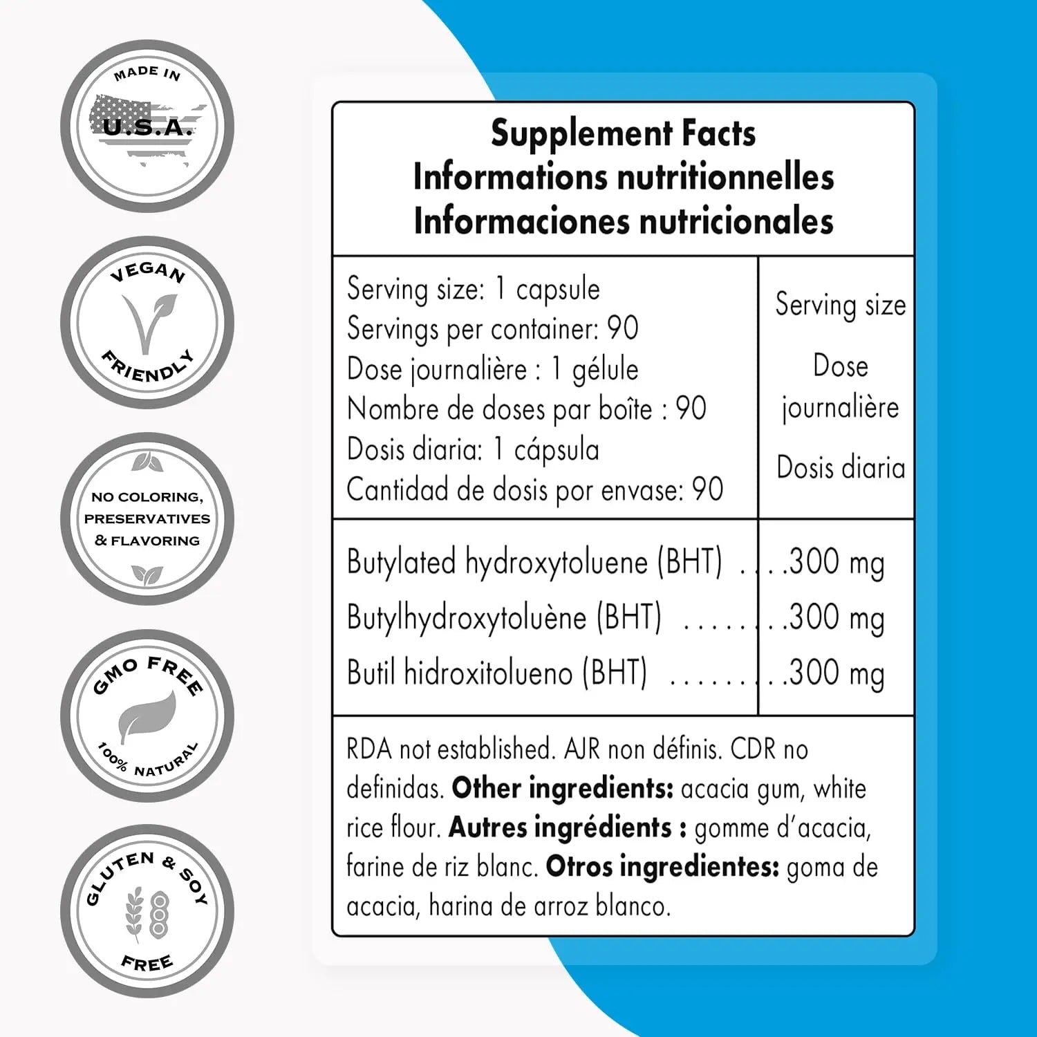 Supersmart - BHT 300 mg Per Day - Butylated Hydroxytoluene - Powerful Antioxidant Supersmart Au supplements