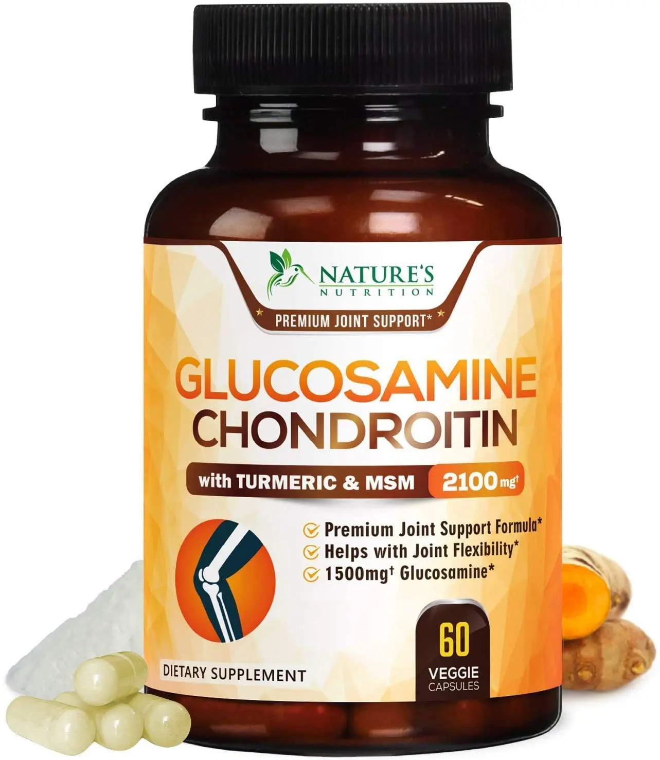 Glucosamine Chondroitin MSM Complex - Joint Support Supplement Turmeric & Boswellia Nature's Nutrition Au supplements