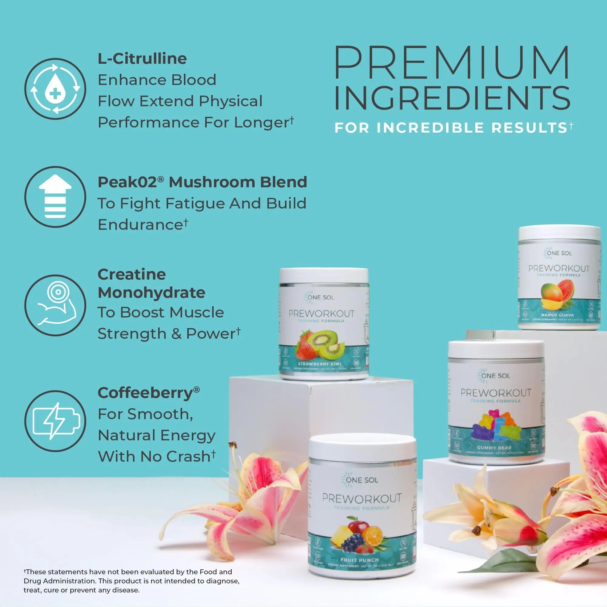One Sol Pre-Workout for Women, Enhanced Pump & Focus, No Jitters Or Crash, Natural One Sol Au supplements