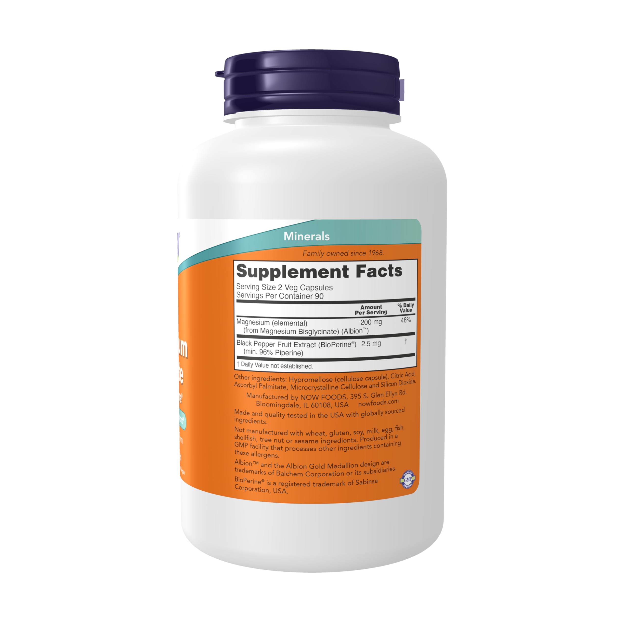 Now Supplements, Magnesium Glycinate with BioPerine, 180 Veg Capsules NOW Foods Au supplements