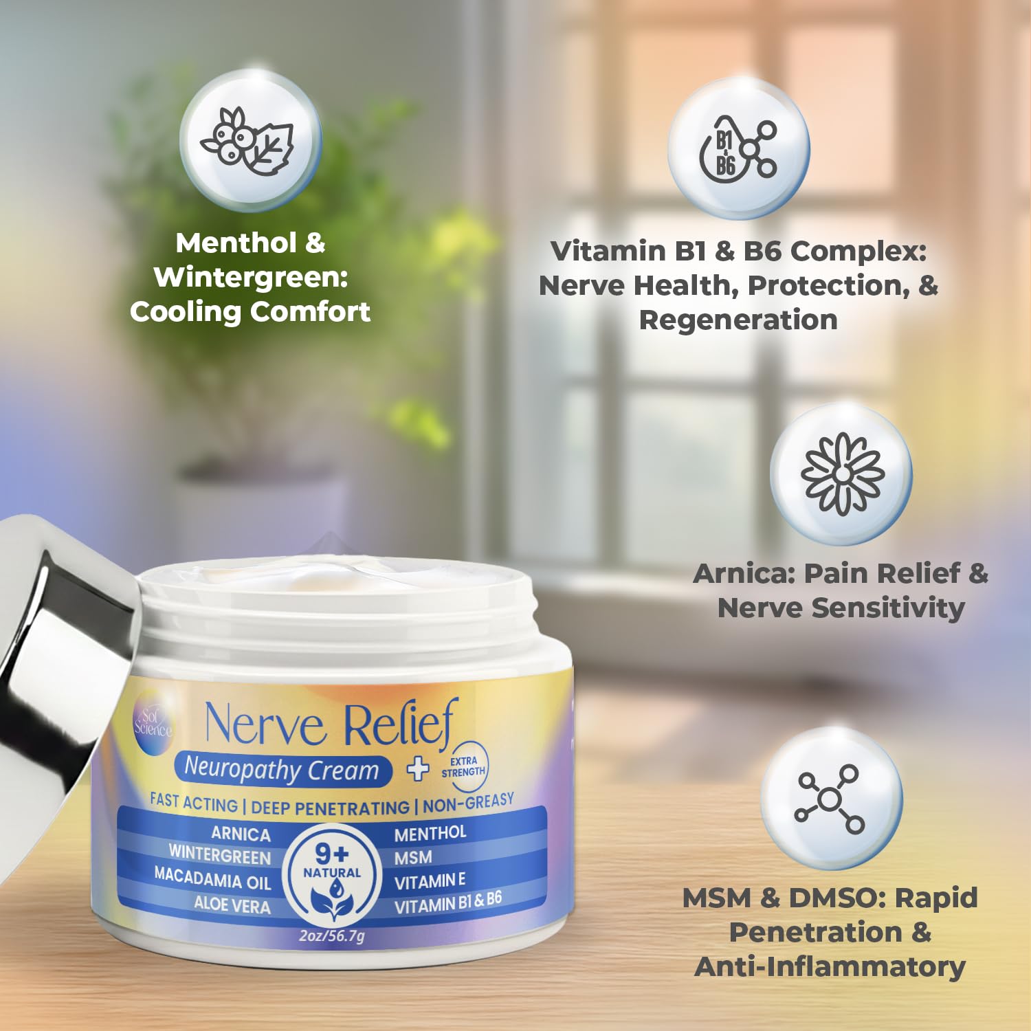 PURPLE CANYON Nerve Pain Relief Cream for Neuropathy – for Feet & Legs | MSM, Arnica, Alpha Lipoic Acid | Fast-Absorbing, Non-Greasy Formula | 2 oz PURPLE CANYON Au supplements