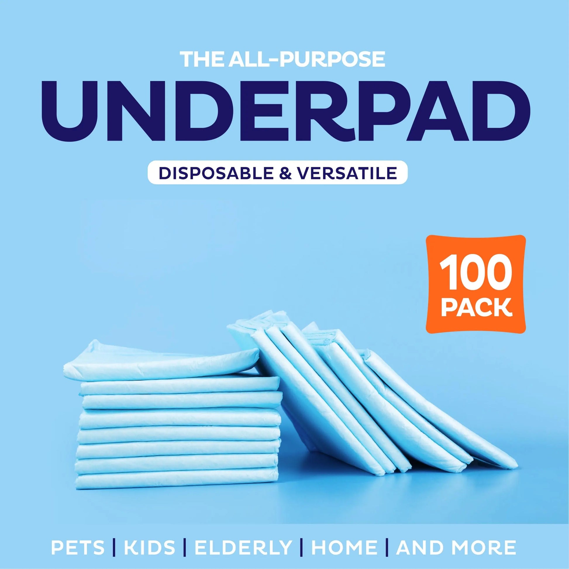 Chucks Pads Disposable [100-Pack] Underpads 17"x 24" Incontinence Chux Stack Man Au supplements