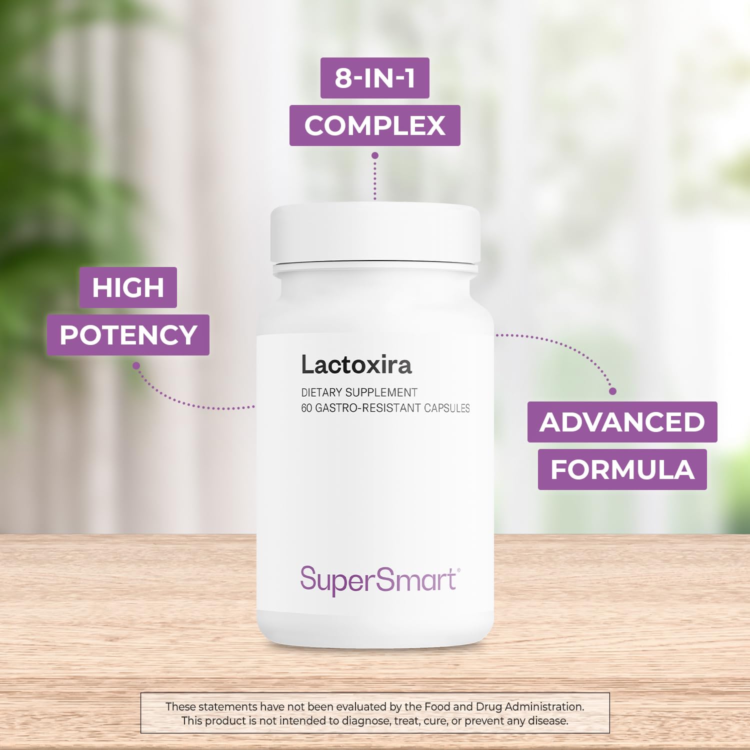 Supersmart - Lactoxira (High Potency) - 8-in-1 Probiotic Complex Supplement - Advanced Formula for Women & Men - with Lactobacillus Casei, Brevis | Non-GMO & Gluten Free - 60 DR Capsules Supersmart Au supplements
