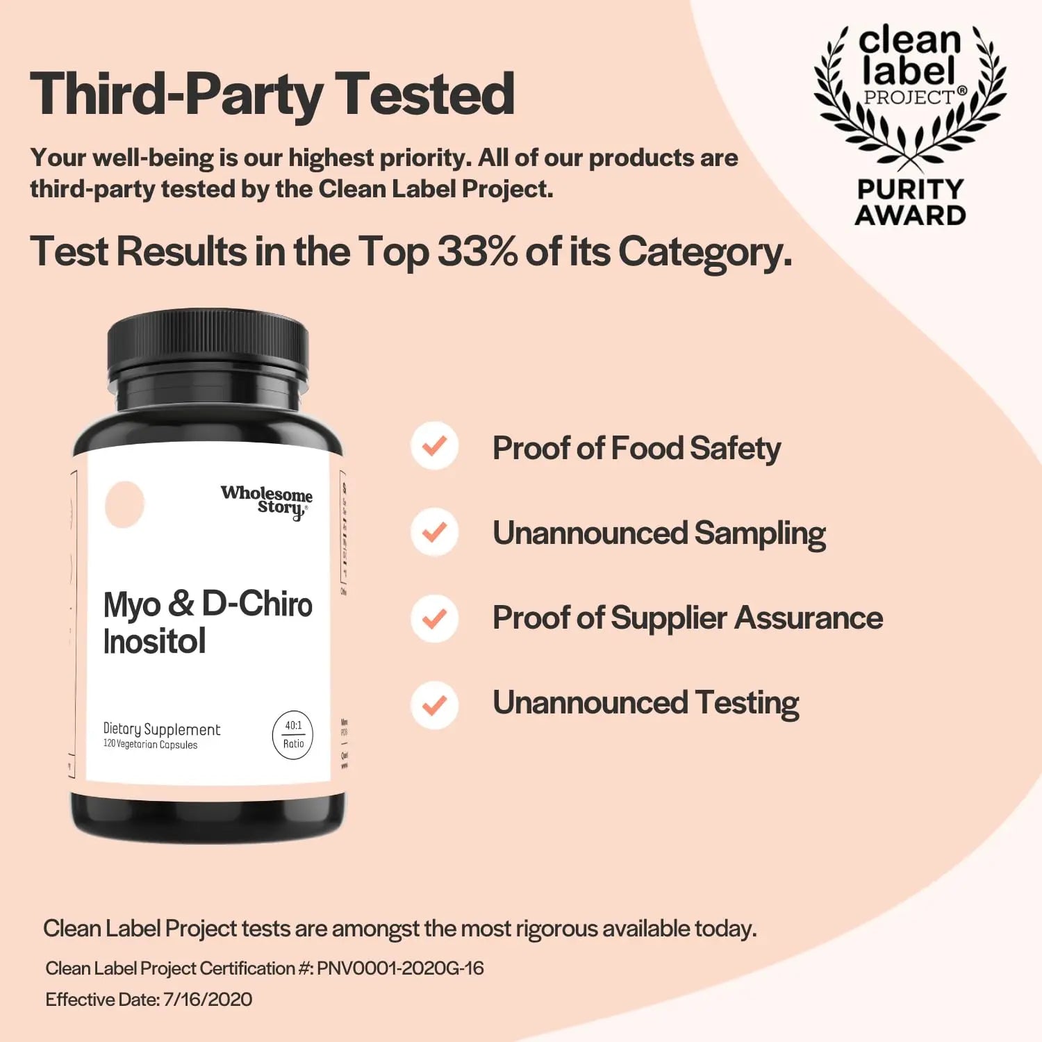 Myo-Inositol & D-Chiro Inositol Blend Capsule | 30-Day Supply | Most Beneficial 40:1 Ratio Wholesome Story Au supplements