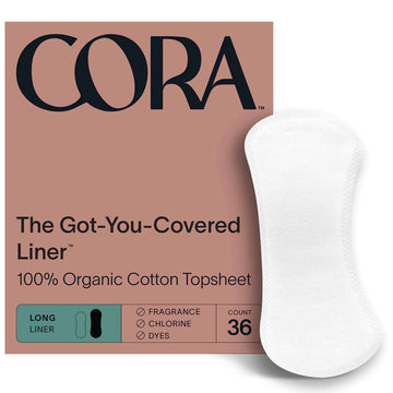 Cora Period Long Liners | 100% Organic Cotton Topsheet | Ultra Thin, Quick Absorbency Cora Au supplements