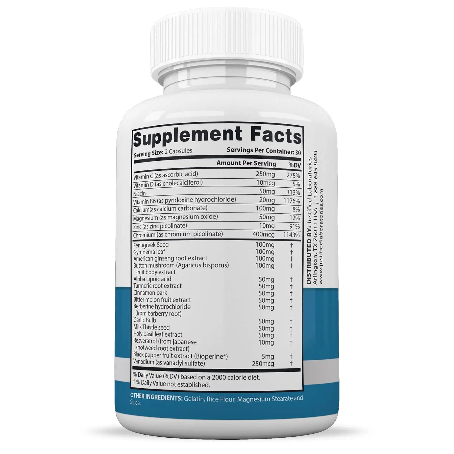 Justified Laboratories (5 Pack) Glucotrust Max 1295MG Formula Supplement Pills 300 cap Justified Laboratories Au supplements