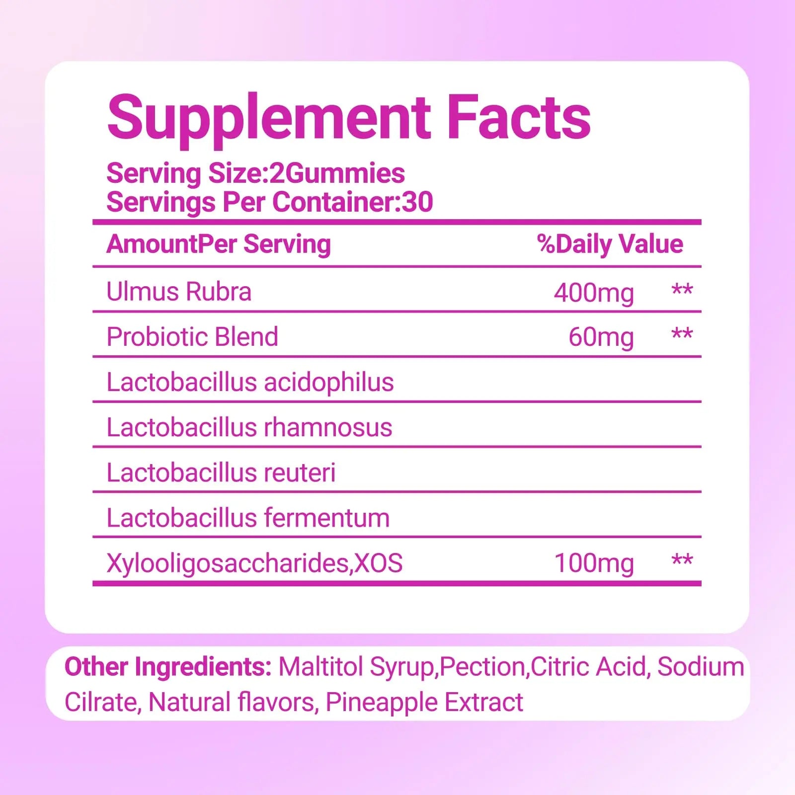 Le Tian Xian Her Juicy Feminine Probiotics Gummies for Women with Slippery Elm, Prebiotics & Lactobacillus - for pH Balance & Digestive Health, Tropical Pineapple Flavor, 60 Count Le Tian Xian Au supplements