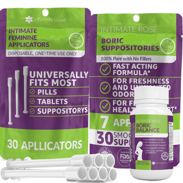 Intimate Rose Save 10% on Boric Acid Vaginal Suppositories - 30 Count (600mg) + 30 Applicators Intimate Rose Au supplements
